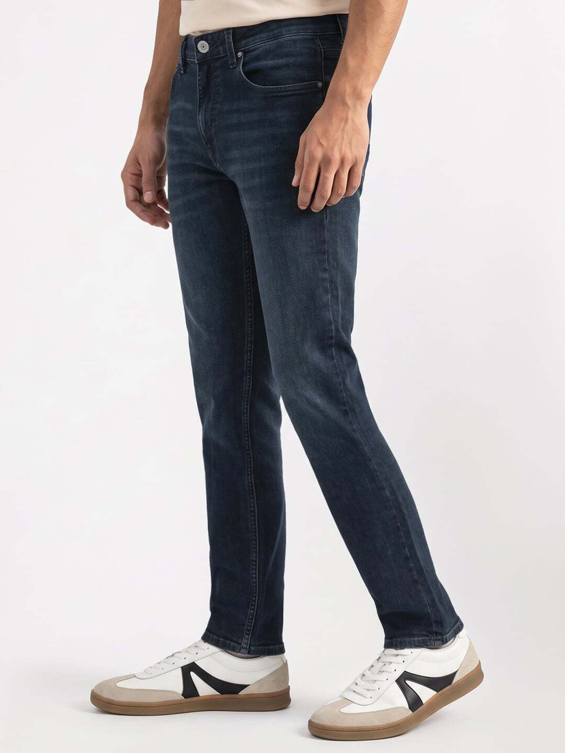 Image of Spykar Men Slim Low Rise Dark Blue Jeans