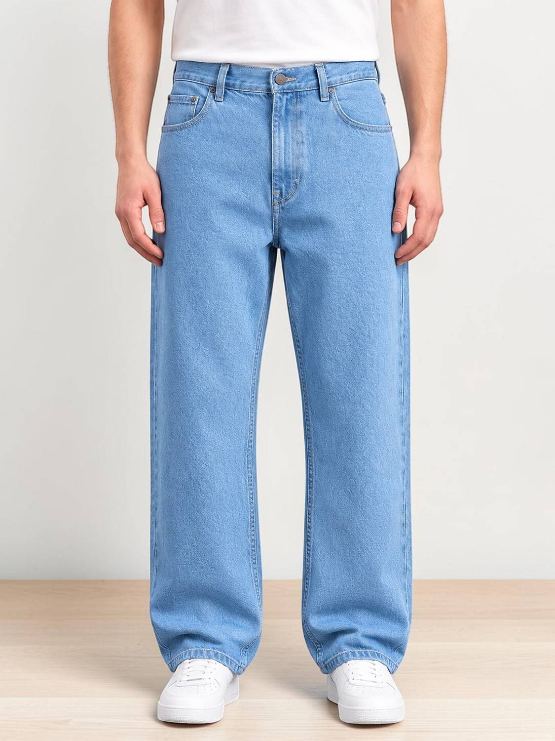 ZAYSH Men Light Blue Jeans Loose Fit - Image 1