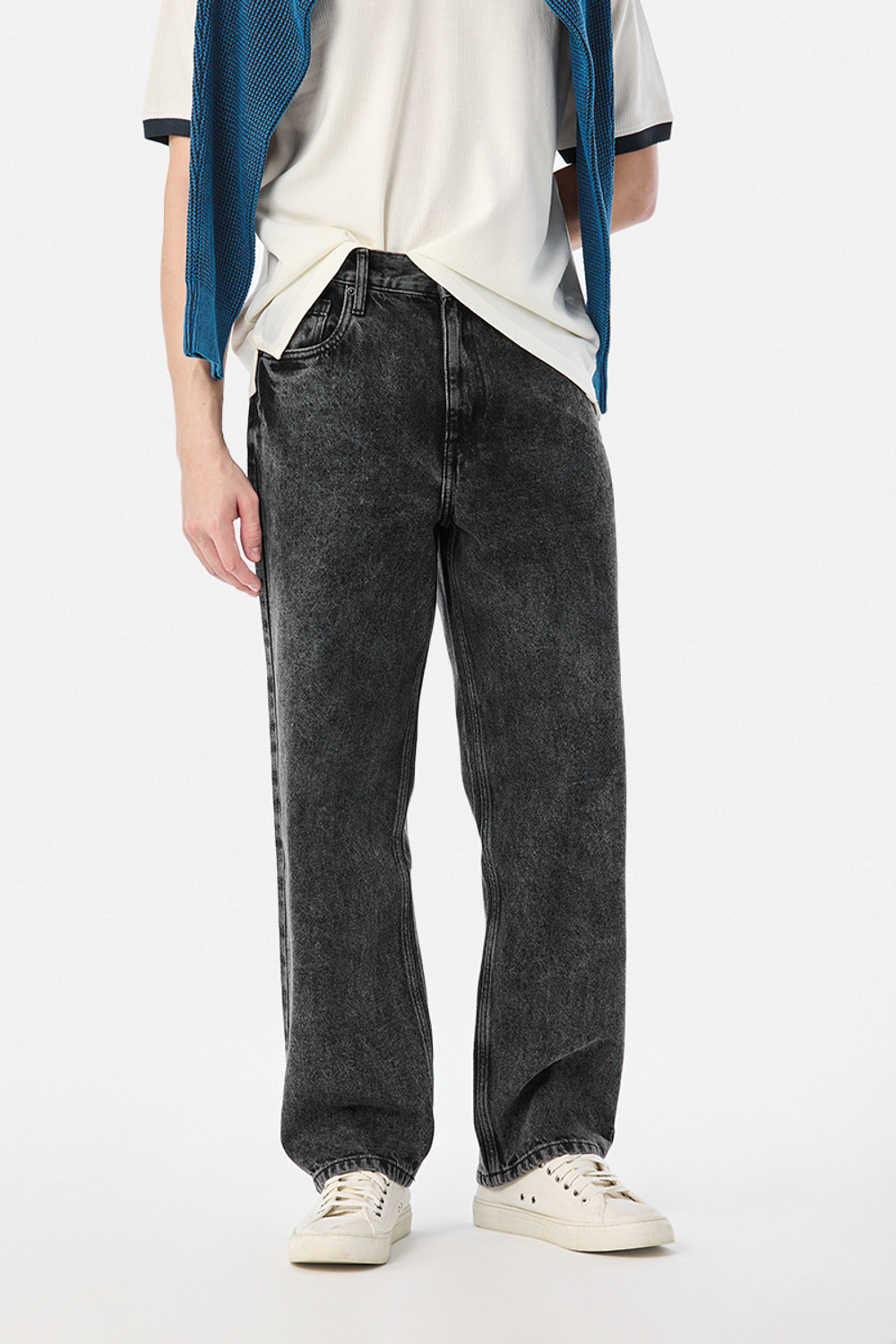 Image of Snitch Baggy Fit Men Black Jeans