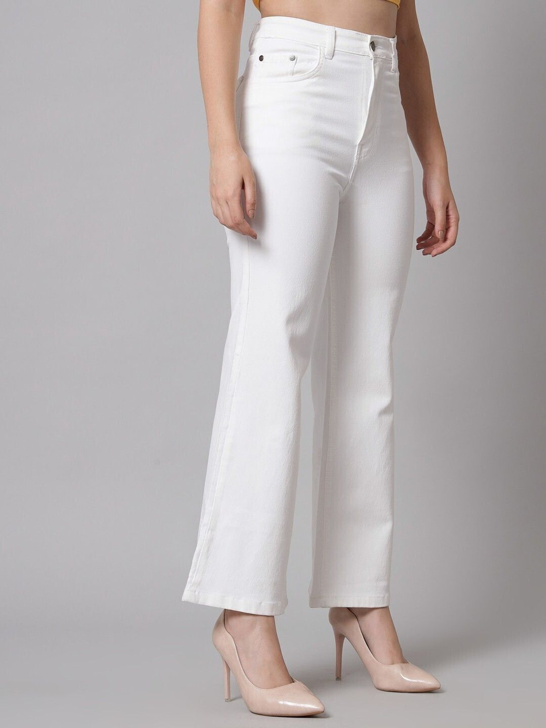 Image of GUTI Flared Women White Jeans