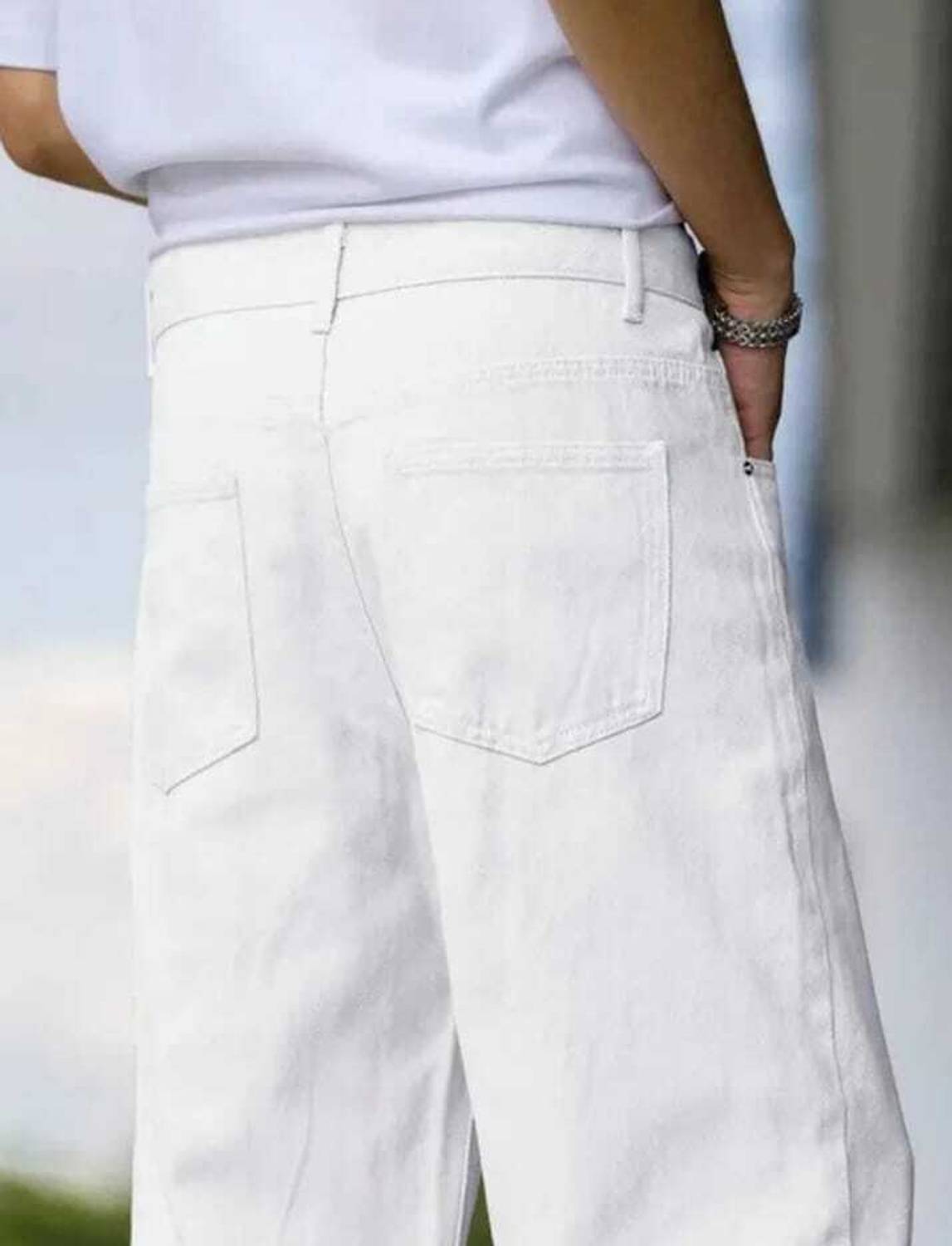 NAZDA Loose Fit Men White Jeans - Image 2