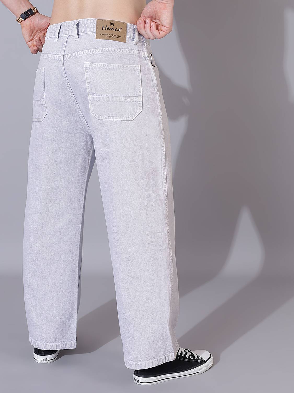 Hence Baggy Fit Men Grey Jeans - Image 2