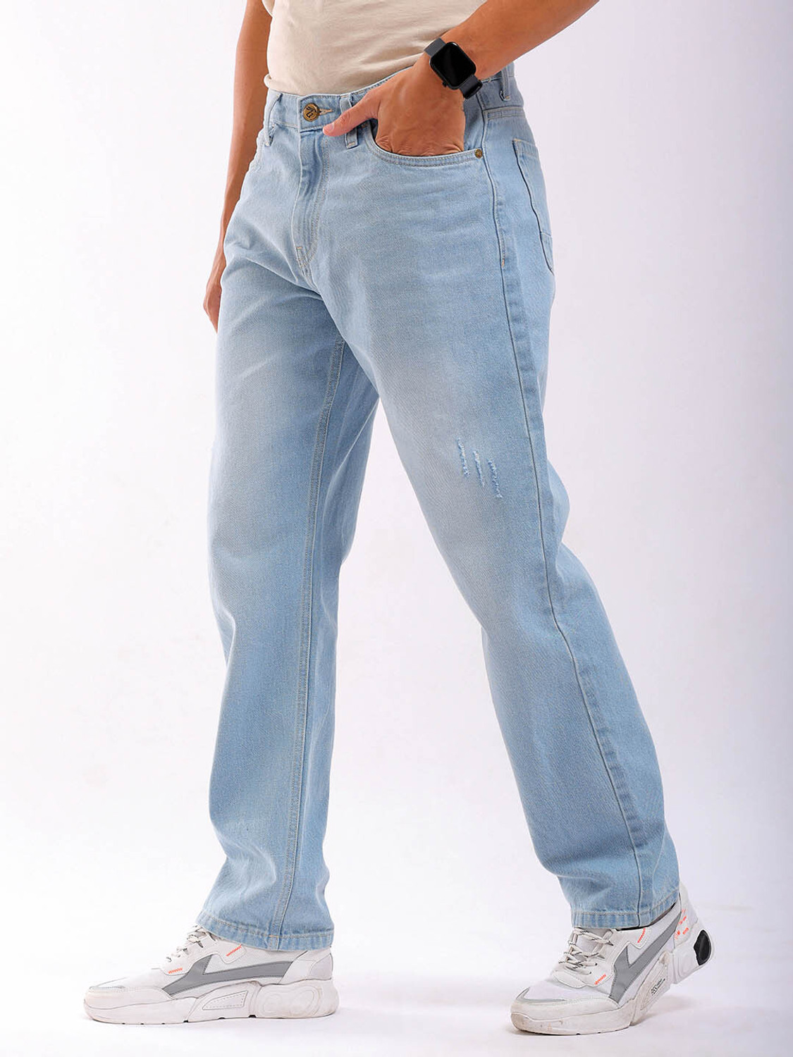 Image of The Indian Garage Co. Straight Fit Men Blue Jeans