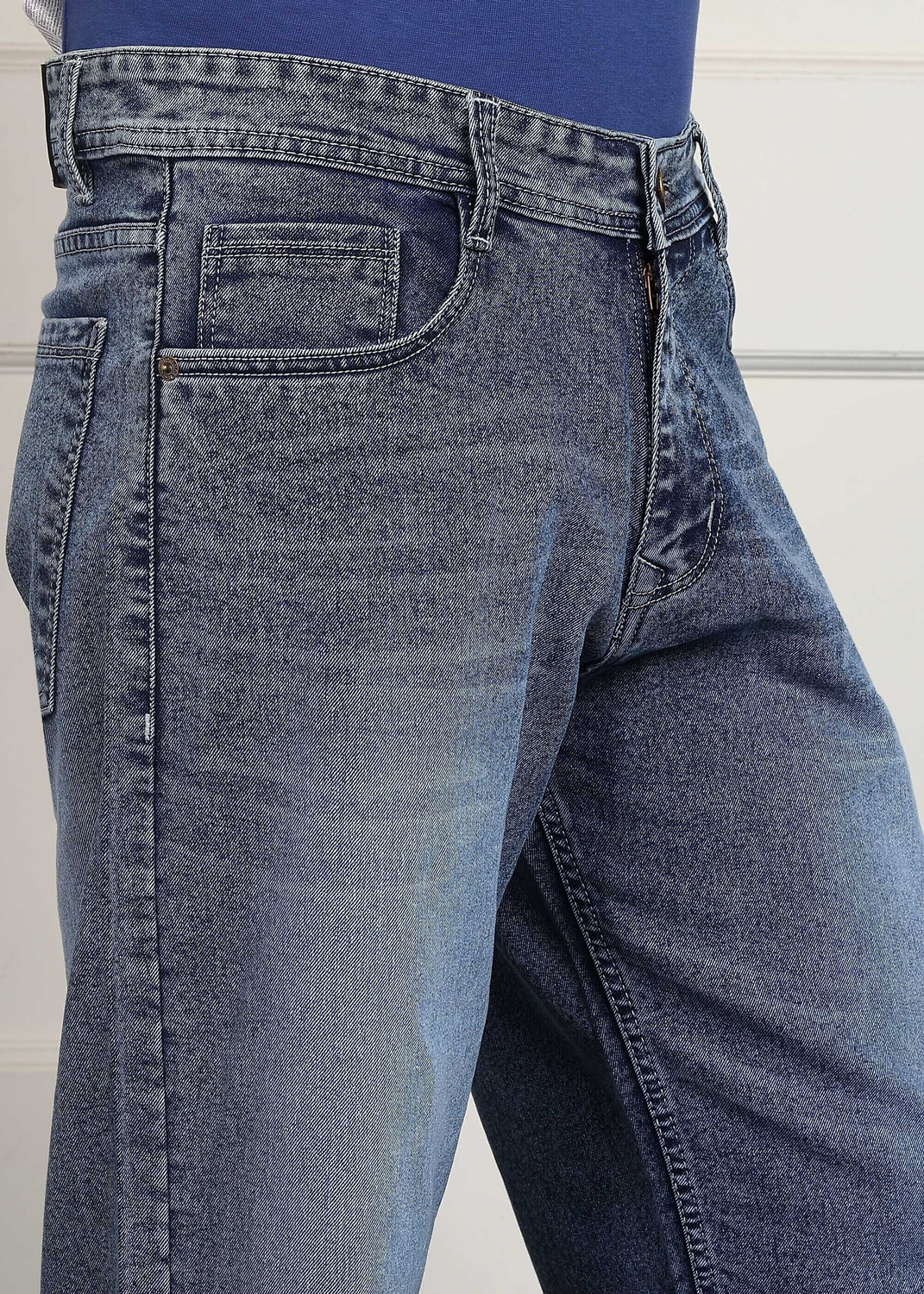 Image of ANGERGOOD Loose Fit Men Blue Jeans
