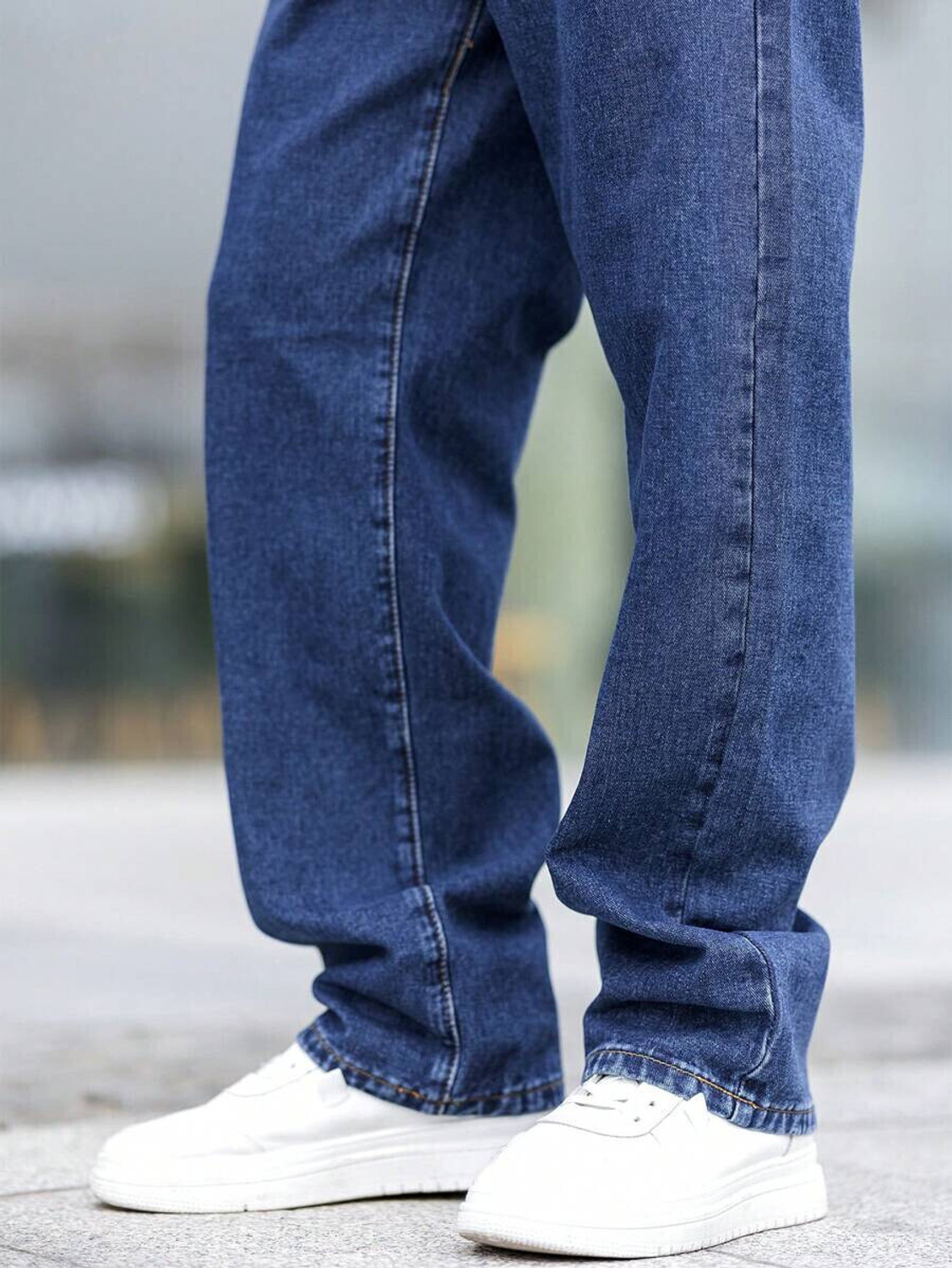 Image of Moda Pride Loose Fit Men Dark Blue Jeans