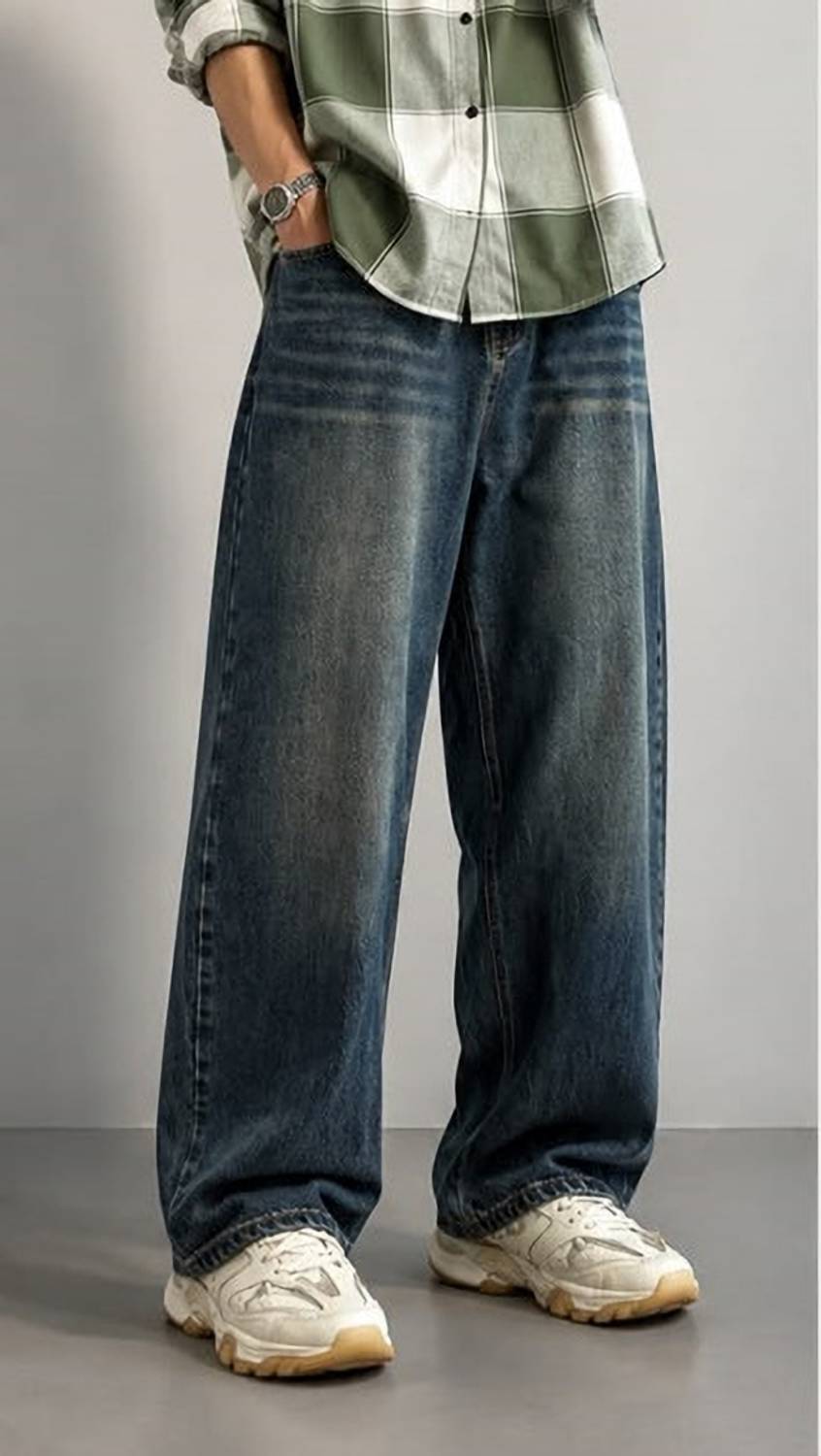 4ME Baggy Fit Men Dark Blue Jeans