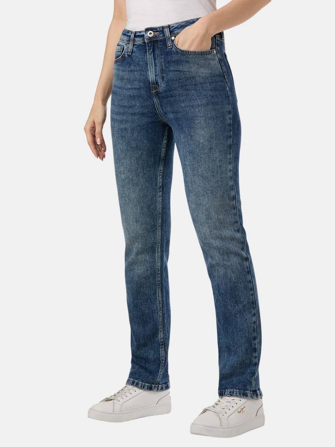 Pepe Jeans Women Light Blue Straight Fit Jeans - Image 5