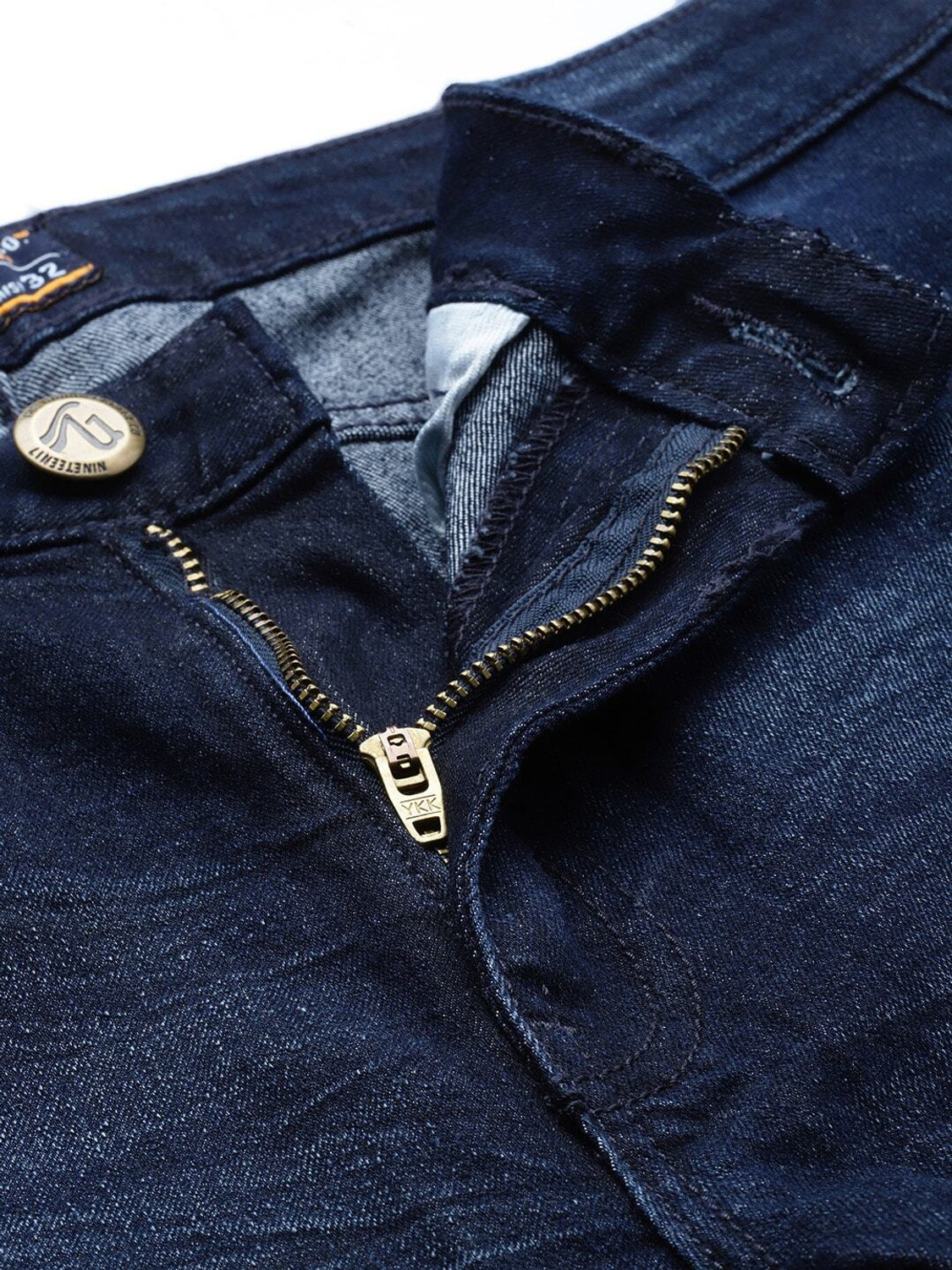 Image of The Indian Garage Co. Slim Men Dark Blue Jeans