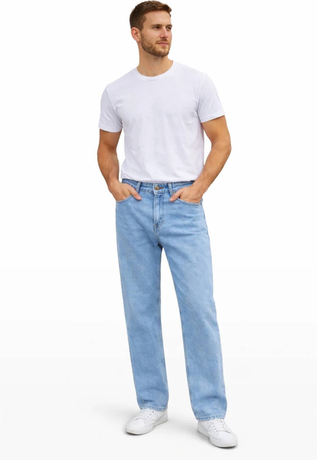 PERISFASHION Loose Fit Men Light Blue Jeans - Image 5