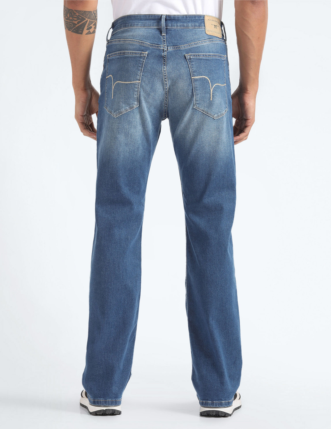 Image of FLYING MACHINE Boot-Leg Men Blue Jeans