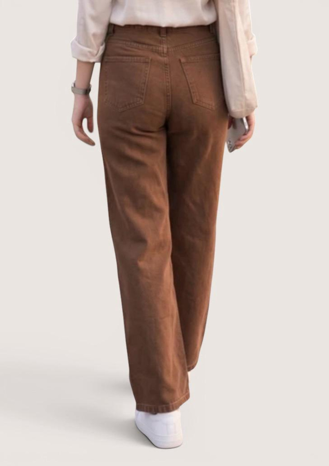 Image of Angelo Wide Leg Women Brown Jeans