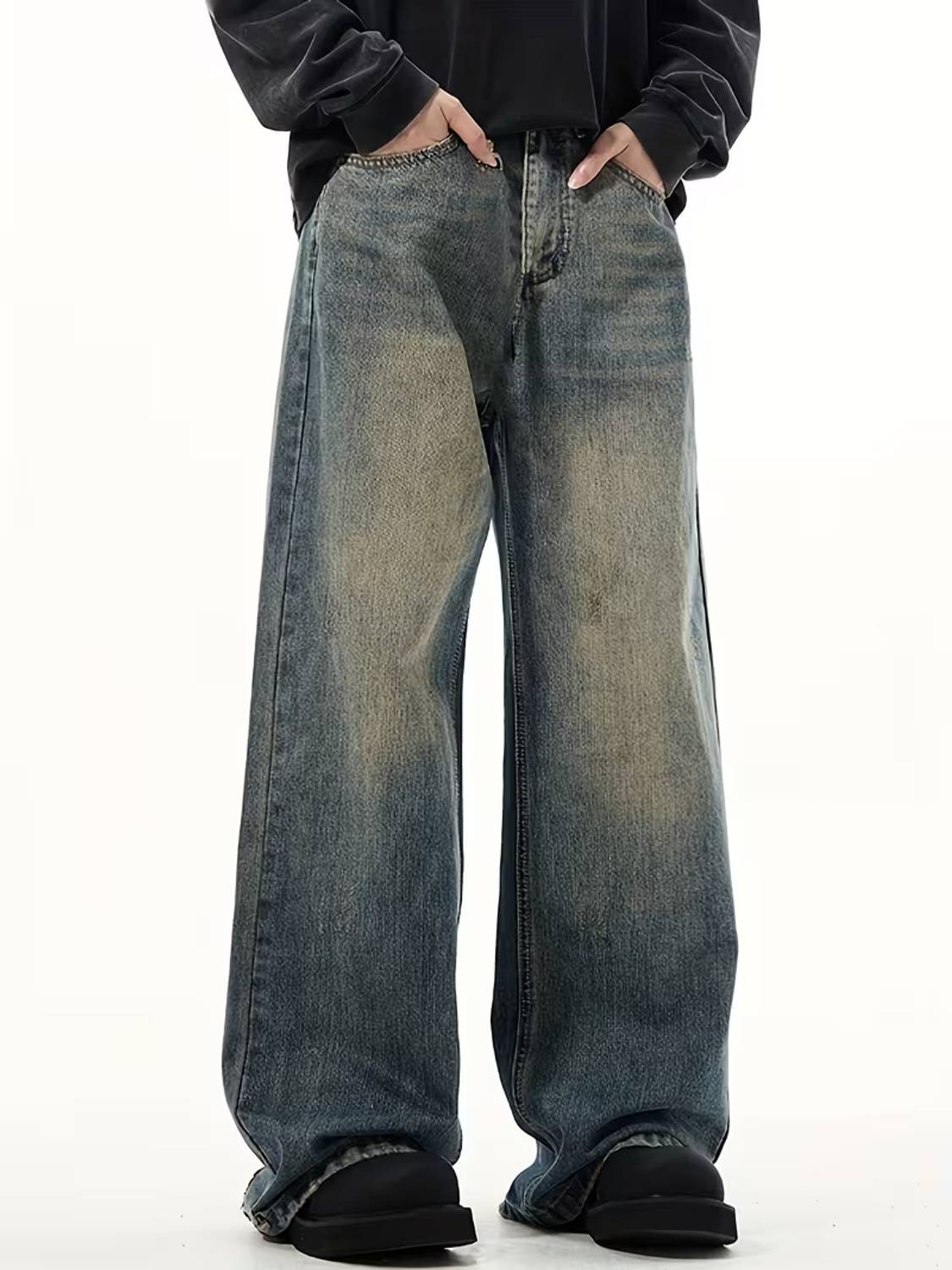 SHRIVAN Wide Leg Multicolor Jeans - Image 3