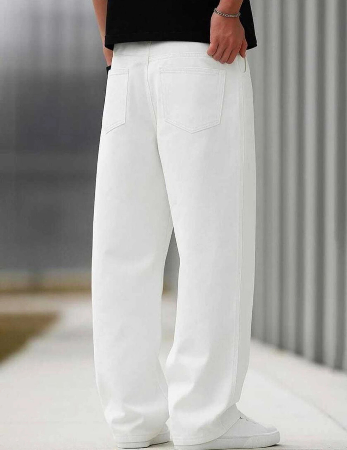 Image of Denim Asia Loose Fit Men White Jeans