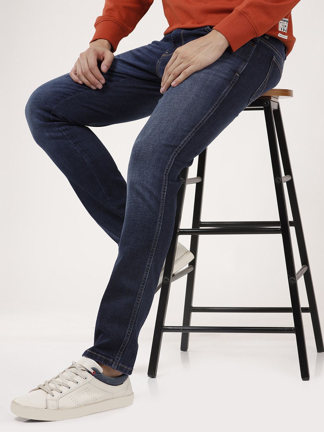 Image of Wrangler Slim Men Blue Jeans