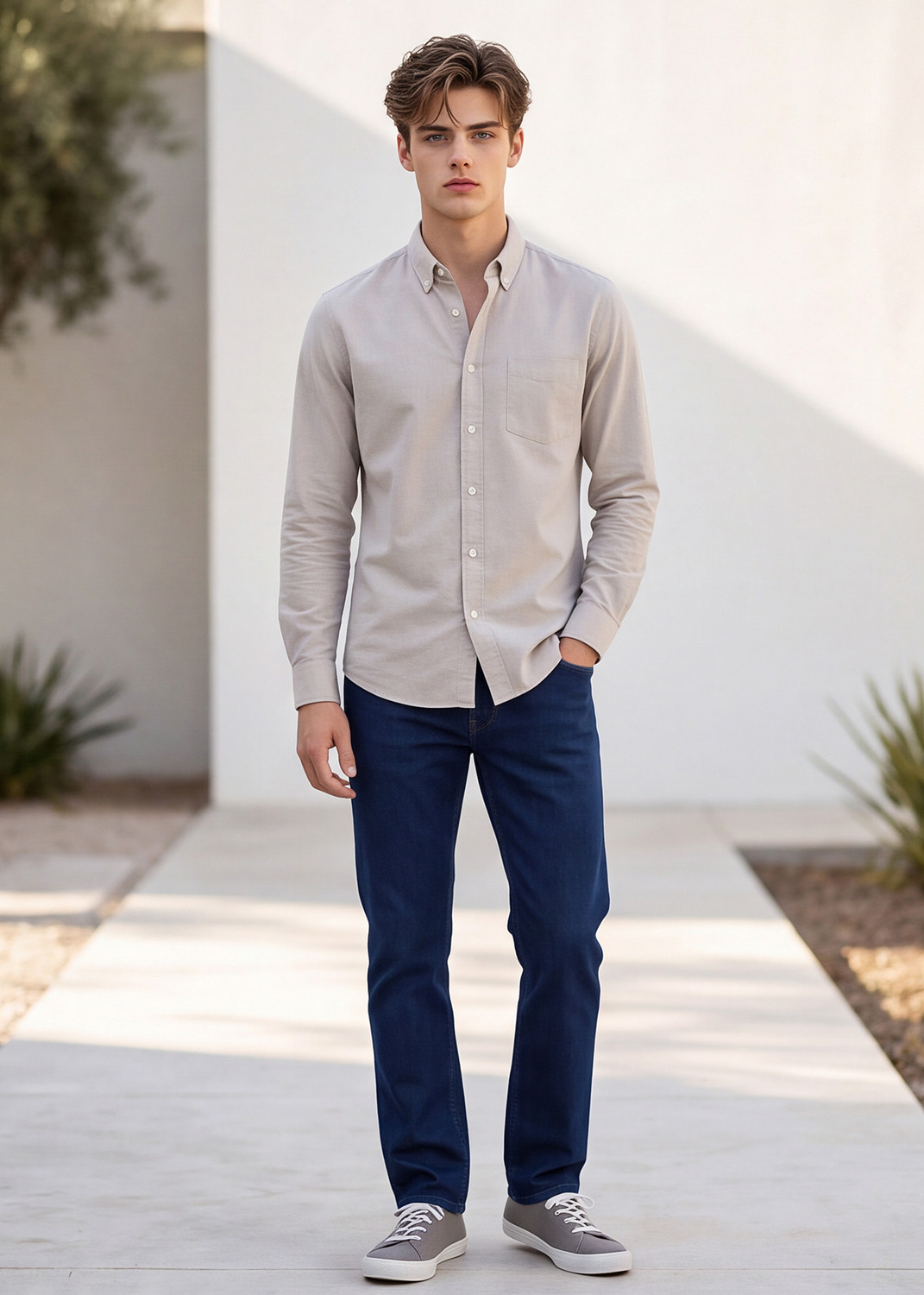 Image of INTEGRITI Men Straight Fit Mid Rise Dark Blue Jeans