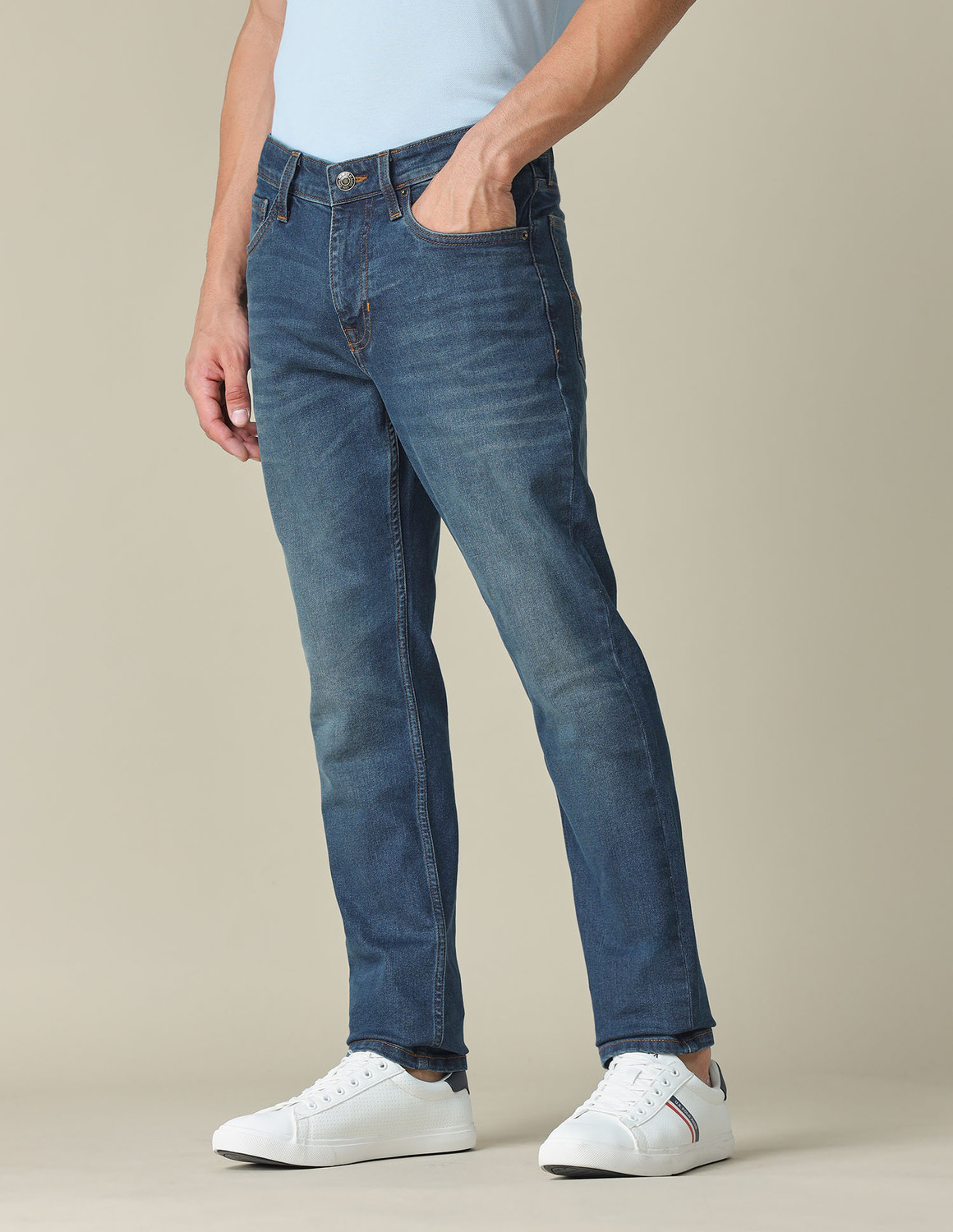 Image of U.S. Polo Assn. Denim Co. Tapered Fit Men Blue Jeans