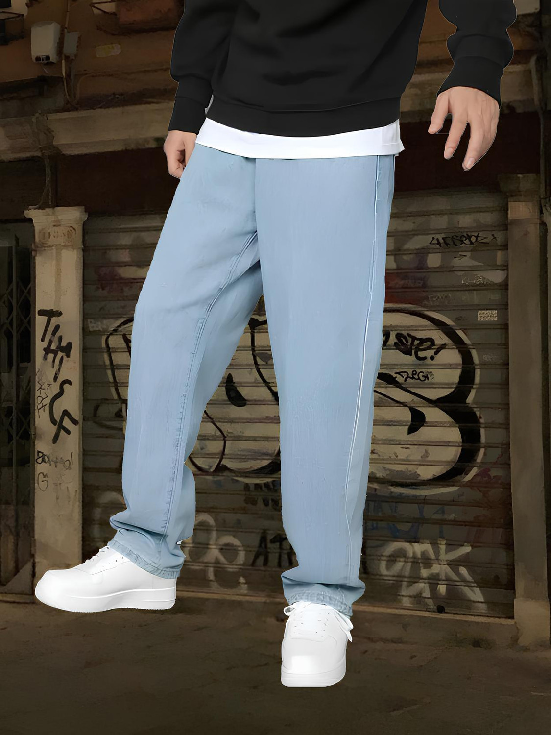Image of INDIVANE Relaxed Fit Men Light Blue Jeans