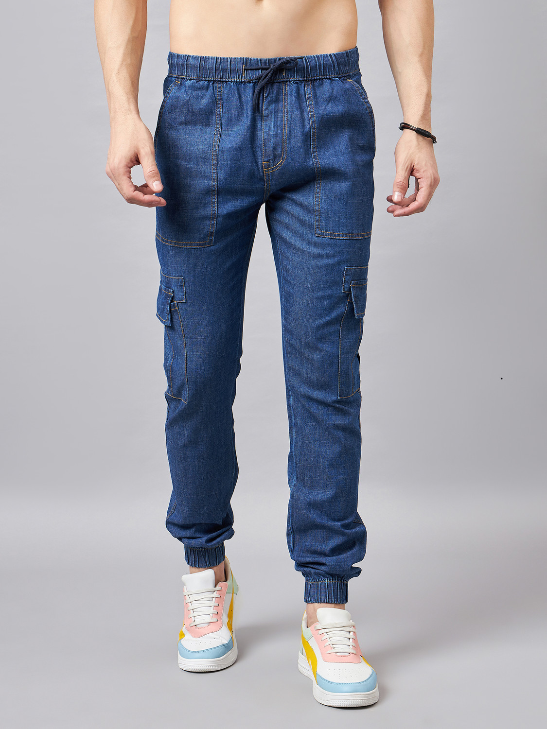 Image of STUDIO NEXX Jogger Fit Men Dark Blue Jeans