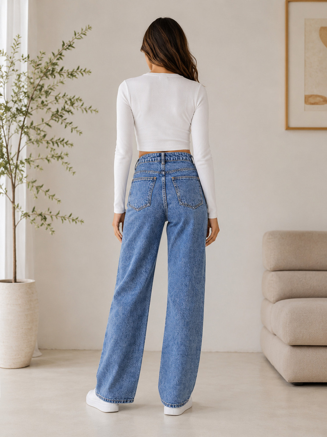 Image of KOTTY Wide Leg Women Light Blue Jeans