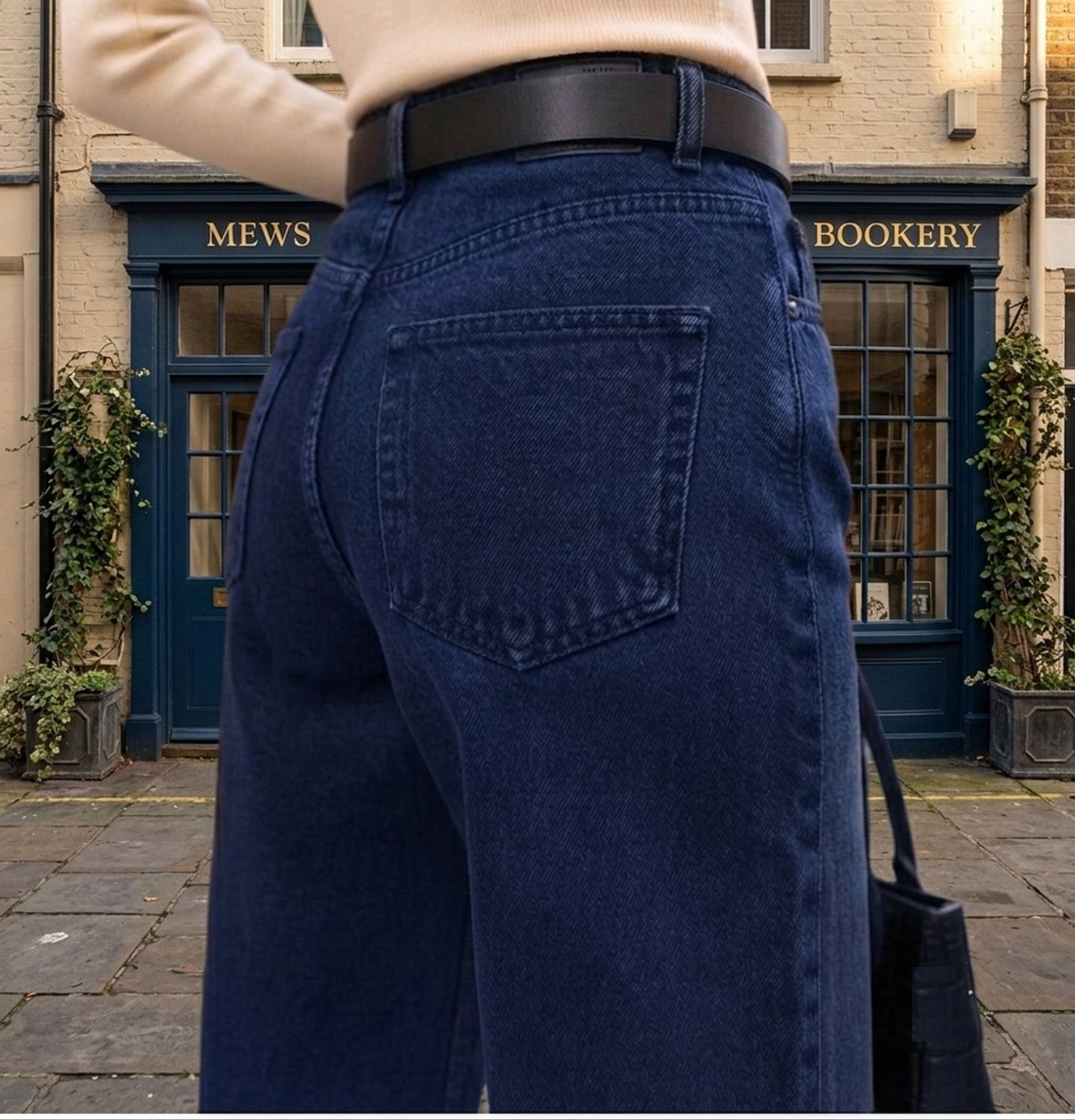 Image of Dollfashion Baggy Fit Women Dark Blue Jeans