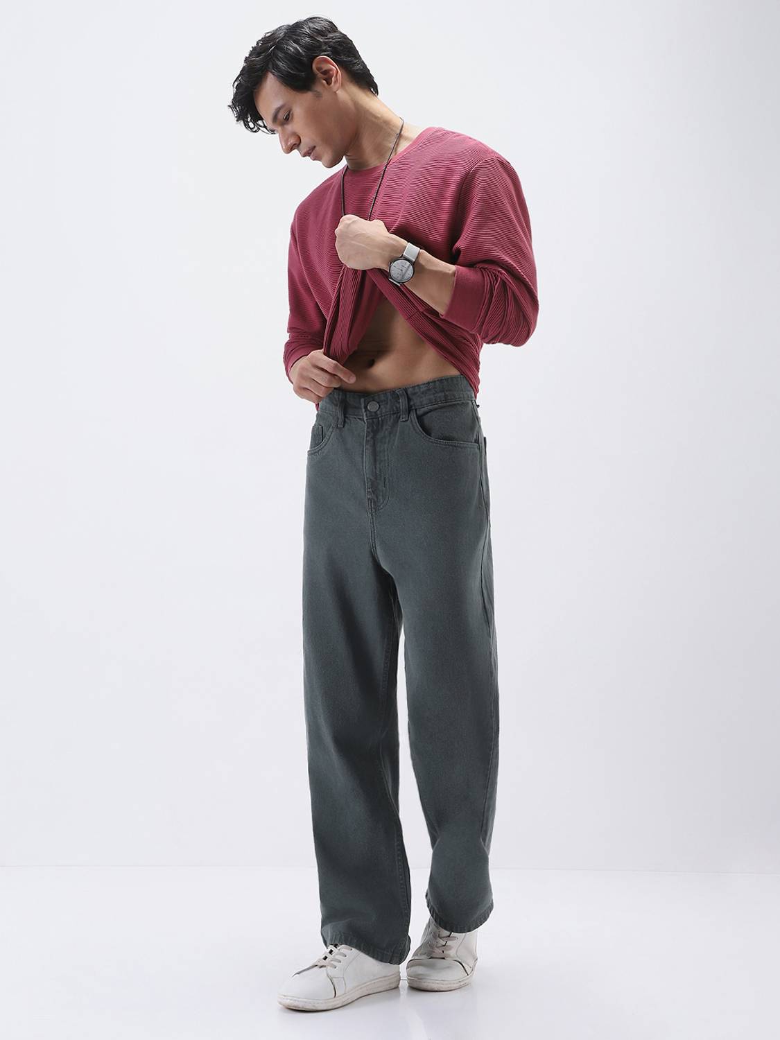 Urbano Fashion Loose Fit Men Grey Jeans - Image 4