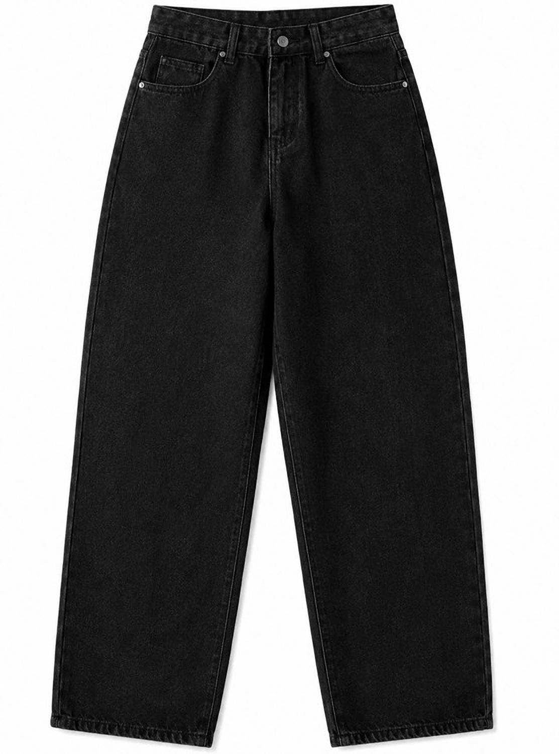 AzureAttire Straight Fit Black Jeans - Image 5