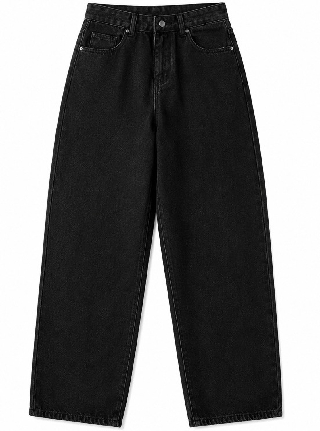 Image of AzureAttire Straight Fit Men Black Jeans