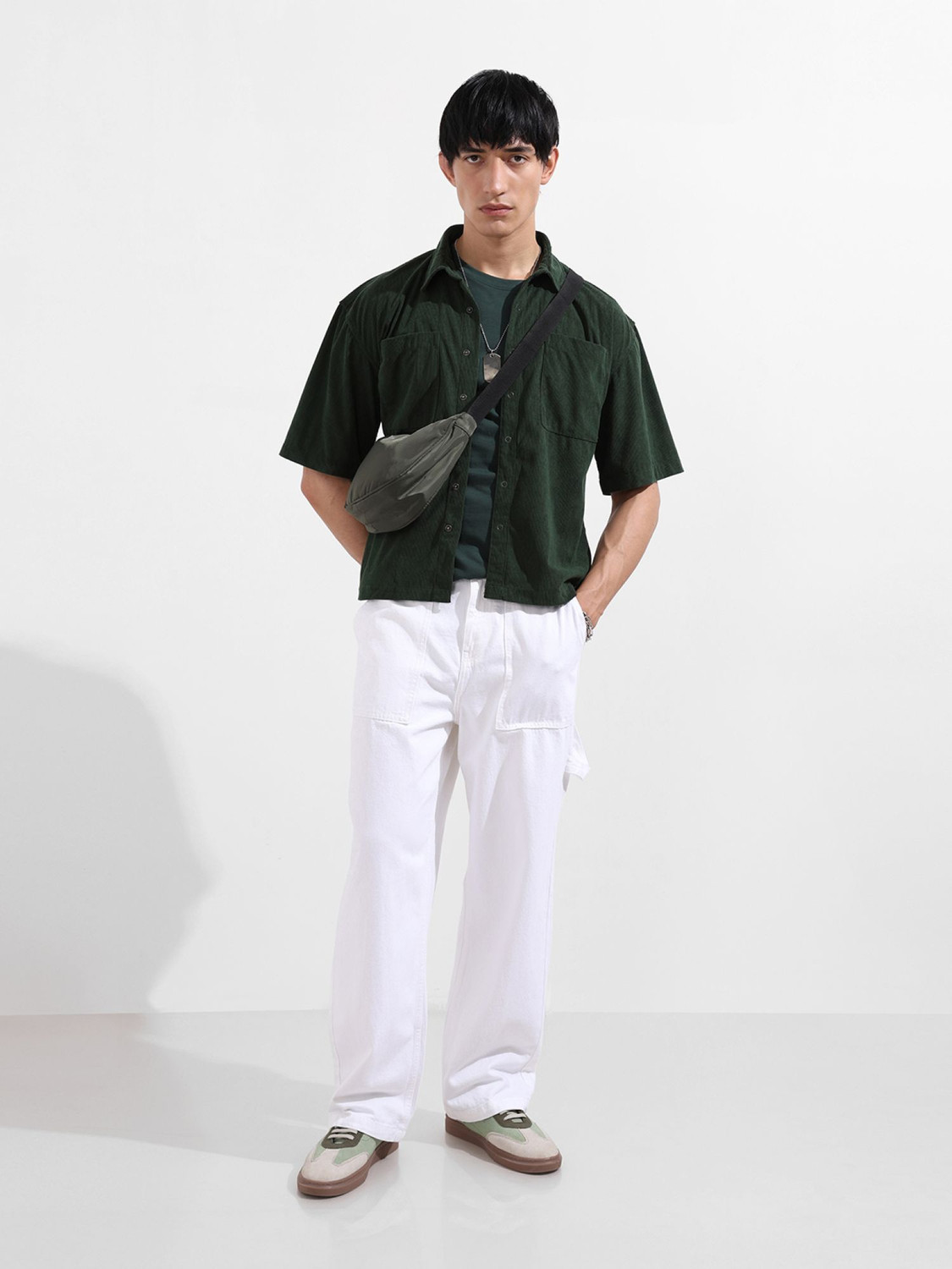 Image of The Indian Garage Co. Relaxed Fit Men White Jeans