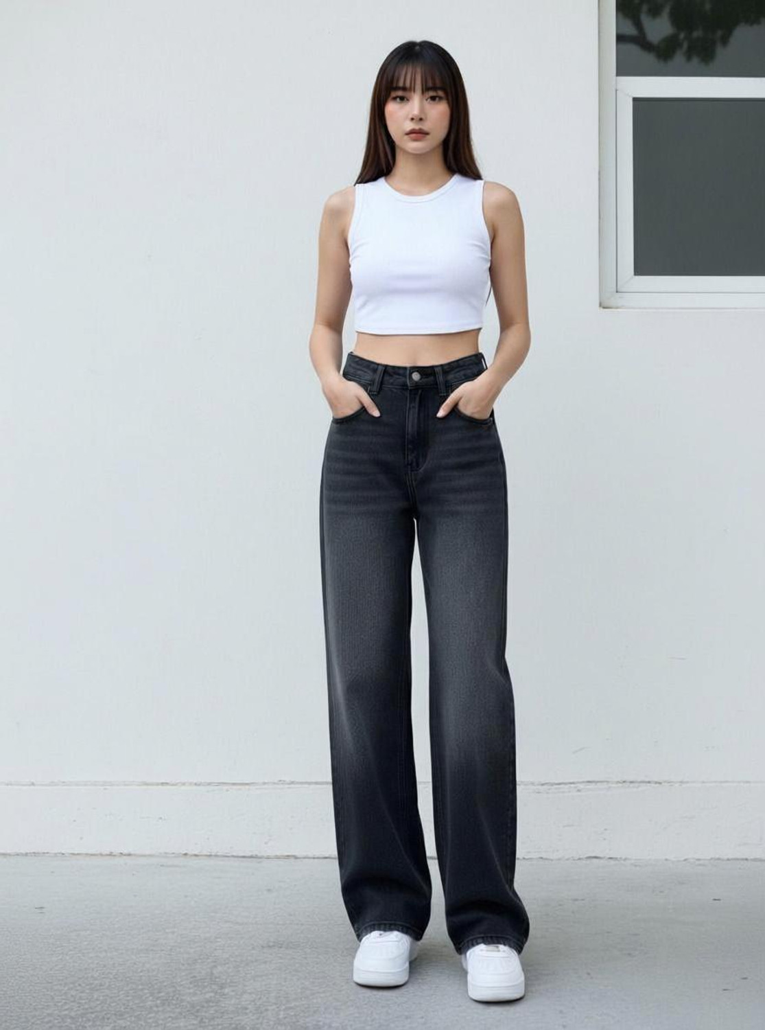 Image of JIVICLOTH Boyfriend Women Black Jeans