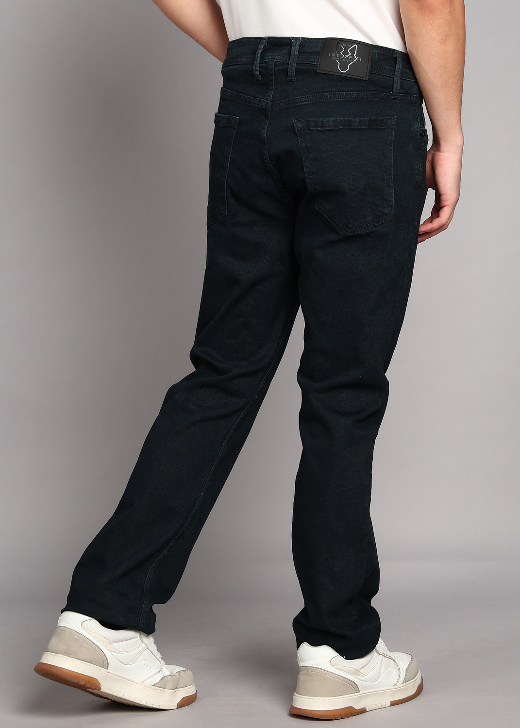 Image of INTEGRITI Men Straight Fit Mid Rise Dark Blue Jeans