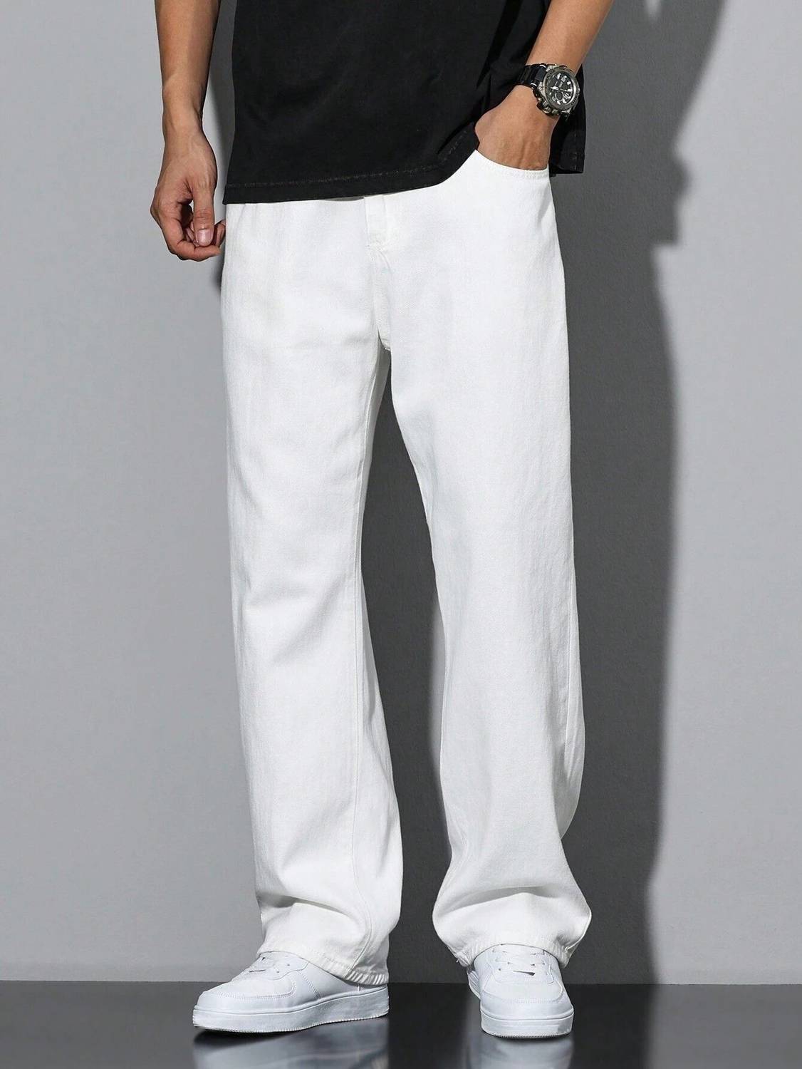 Denim Life Loose Fit Men White Jeans - Image 1