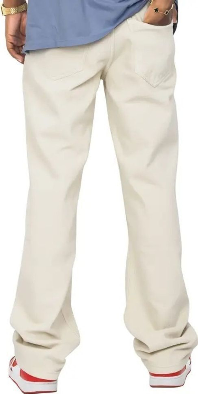 Image of WAYKING Loose Fit Men Beige Jeans