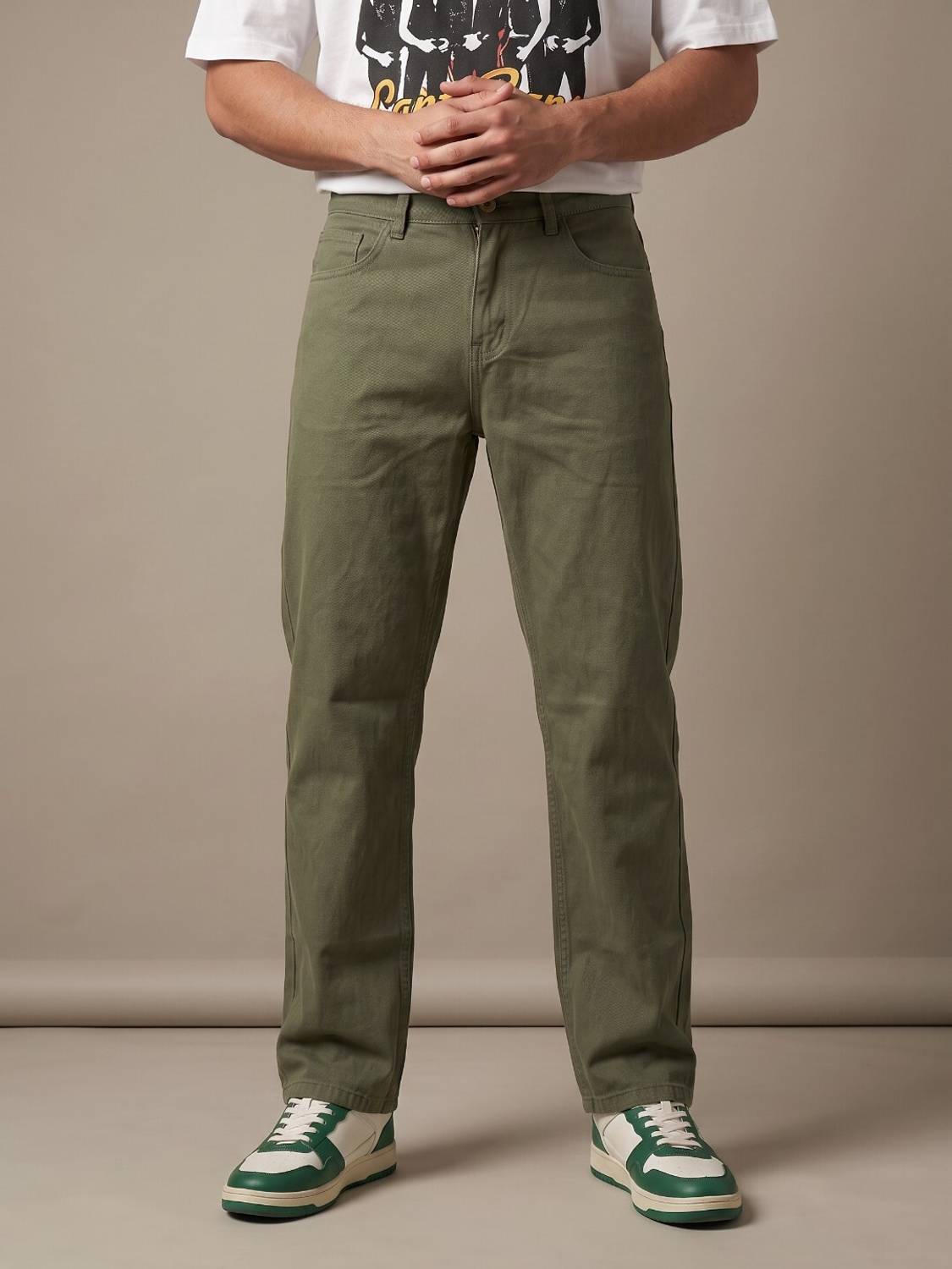 Roadster Regular Men Green Jeans - Image 1