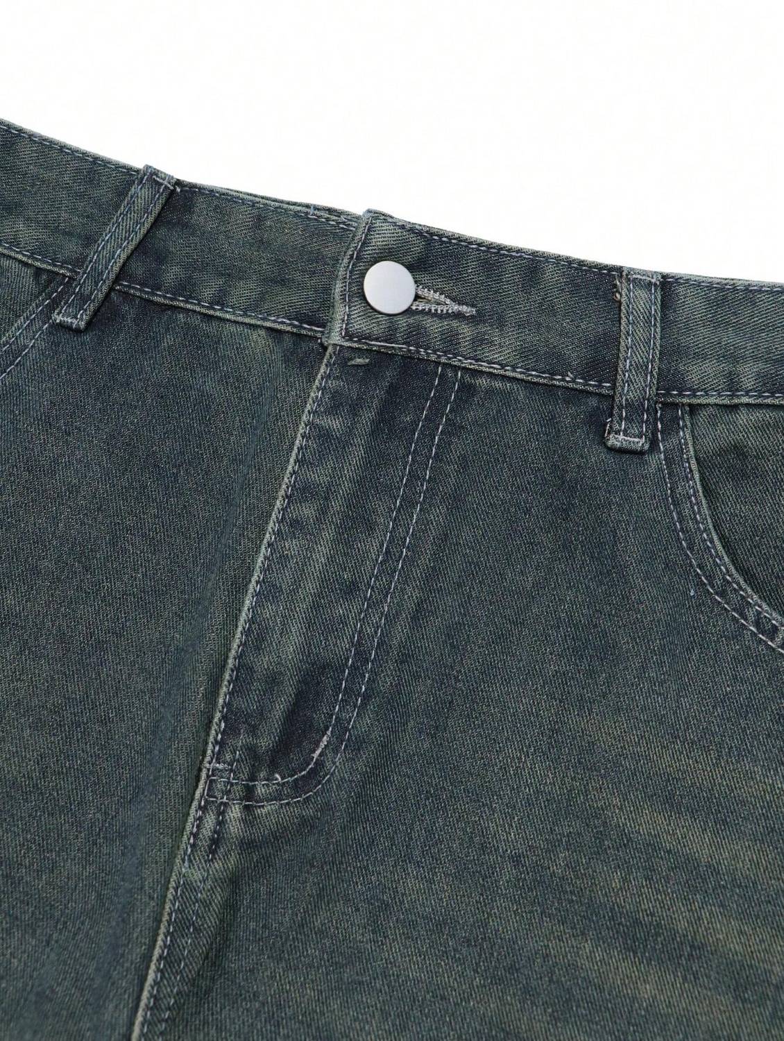 NYIA Straight Fit Men Dark Green Jeans - Image 4