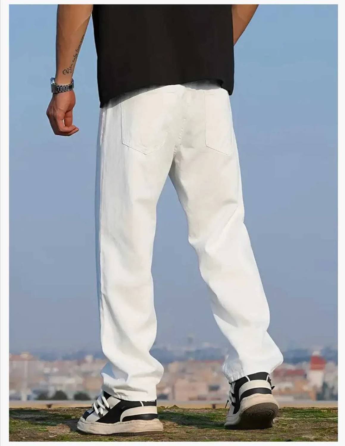 Zaba Denim Loose Fit Men White Jeans - Image 3