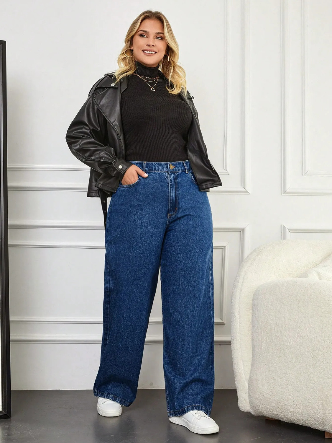 Image of Curvy CLOSET Loose Fit Women Blue Jeans