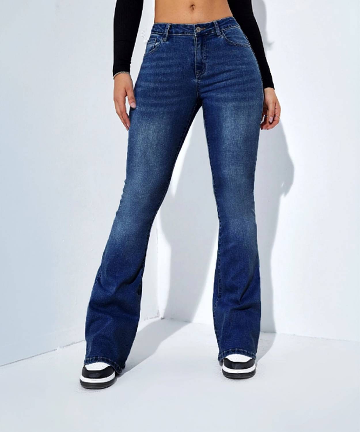 Herway Boot-Leg Women Blue Jeans