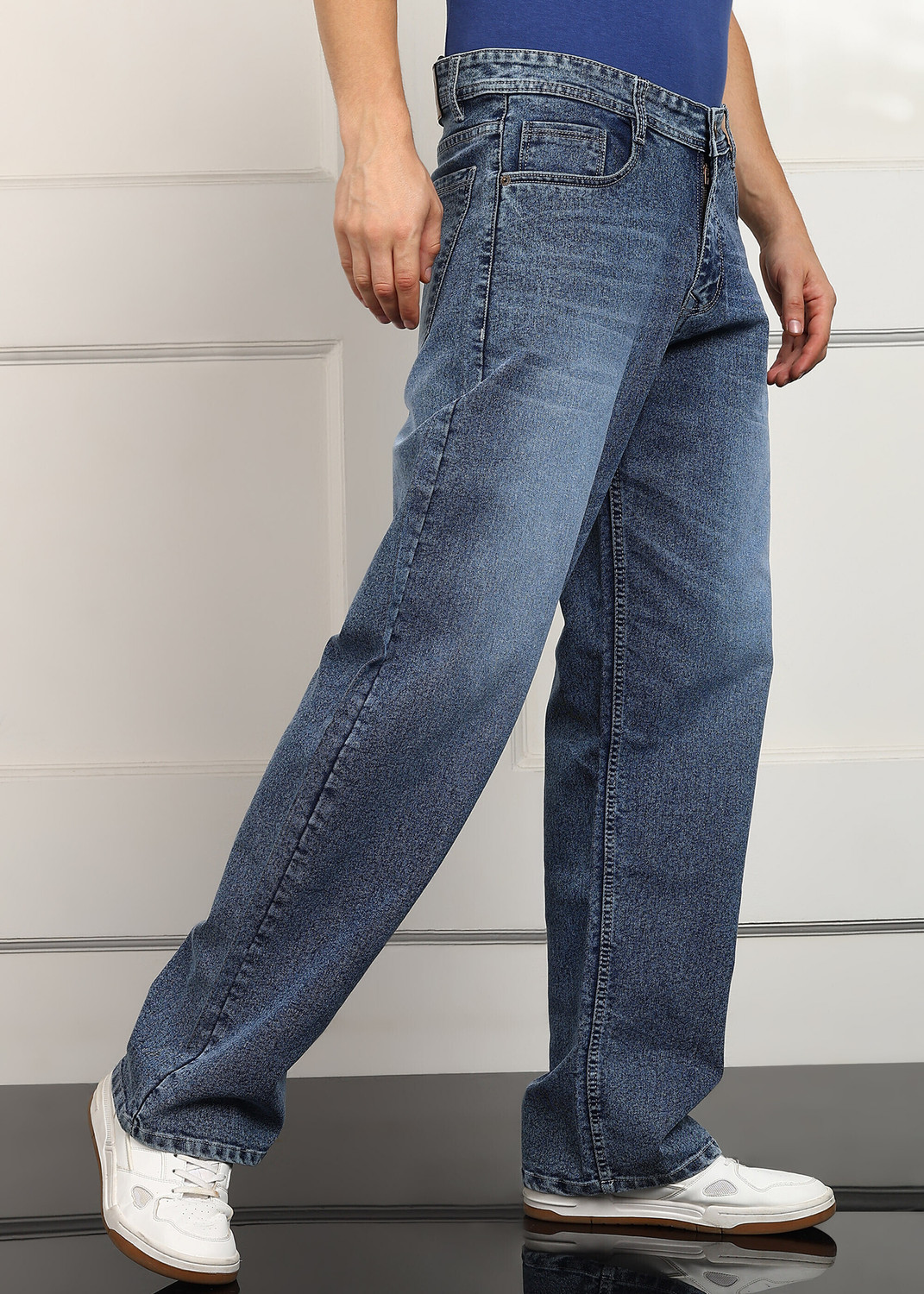 Image of ANGERGOOD Loose Fit Men Blue Jeans