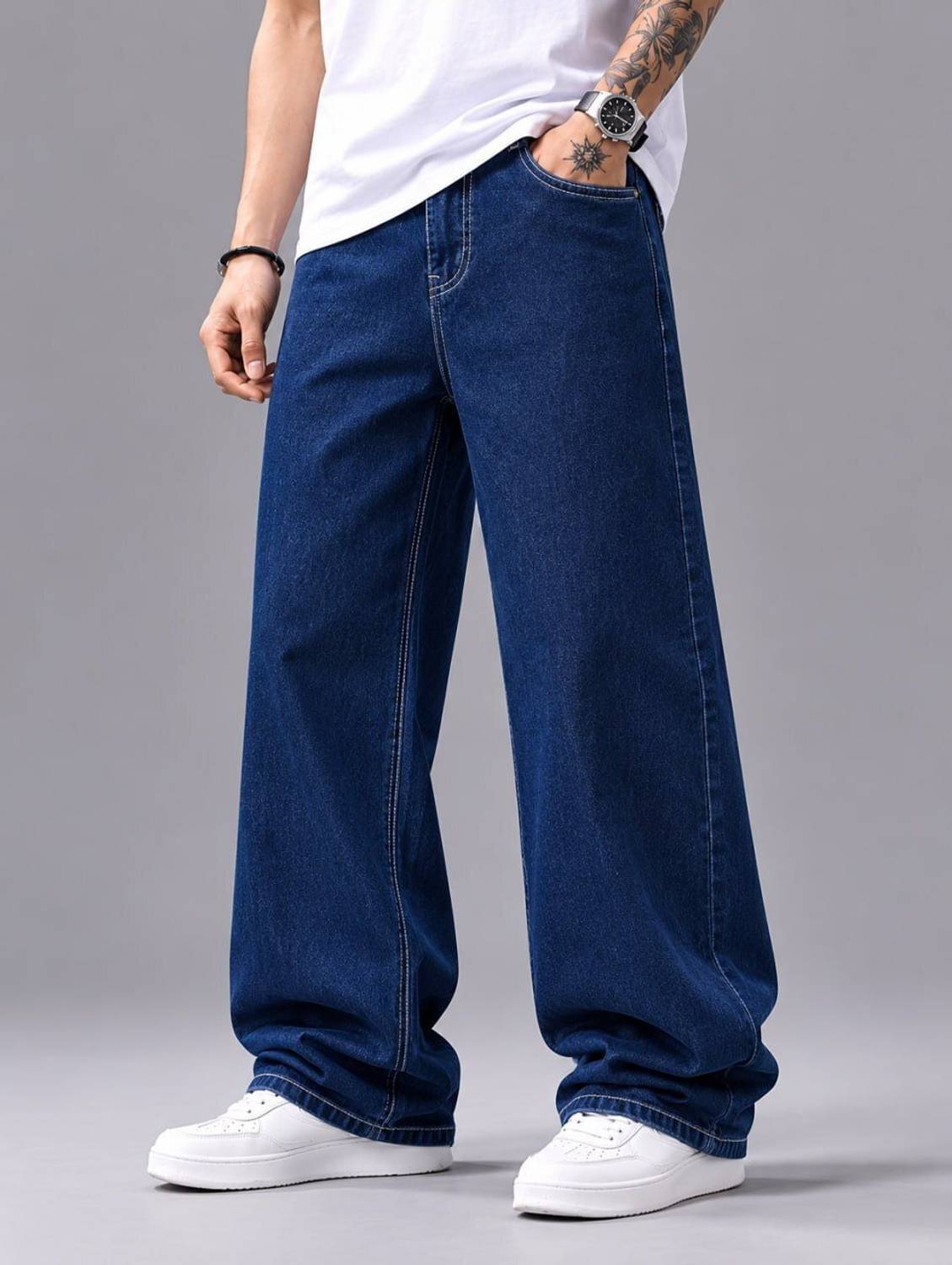 DenSHAH Baggy Fit Men Light Blue Jeans - Image 1