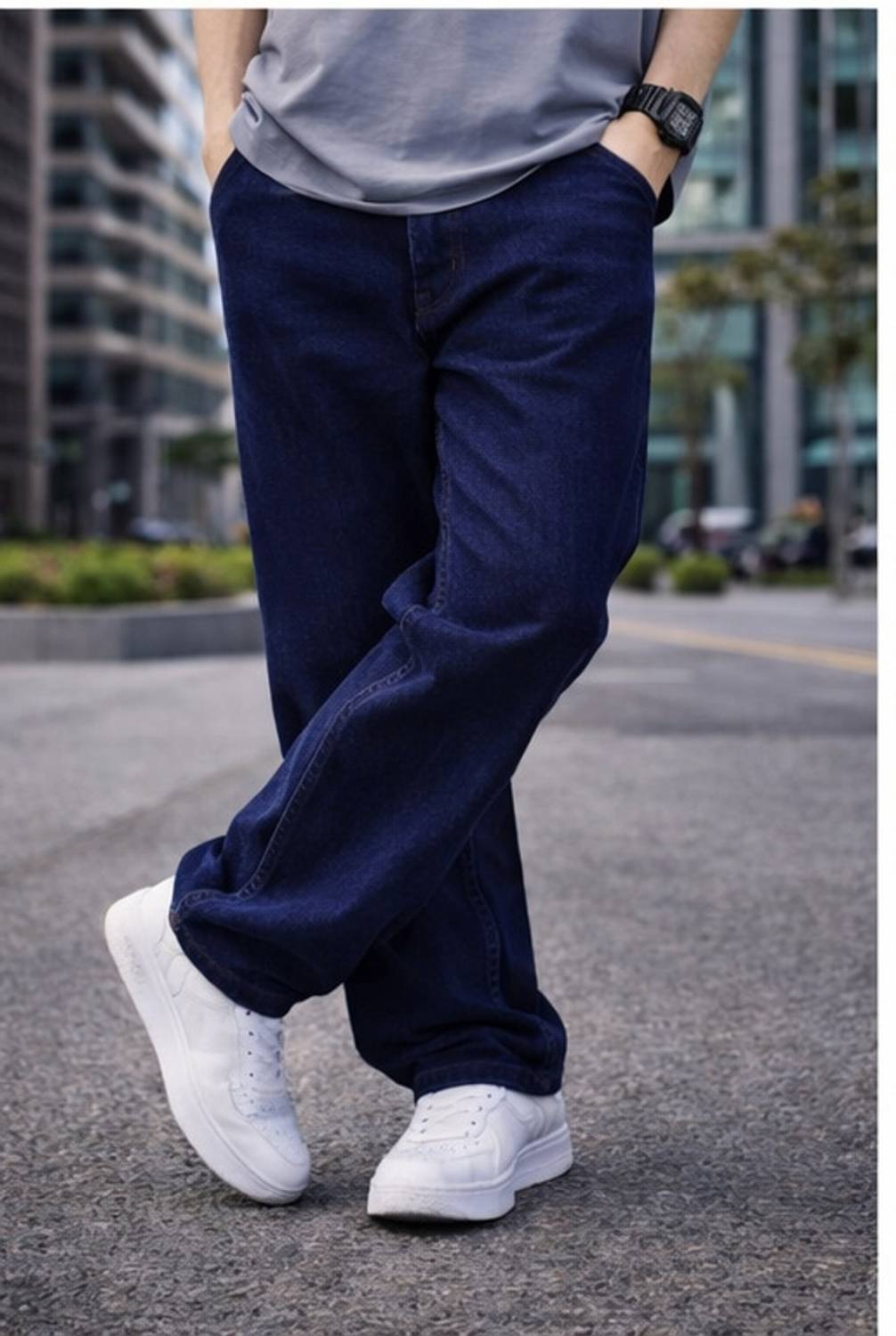 INDIGOX Straight Fit Men Dark Blue Jeans