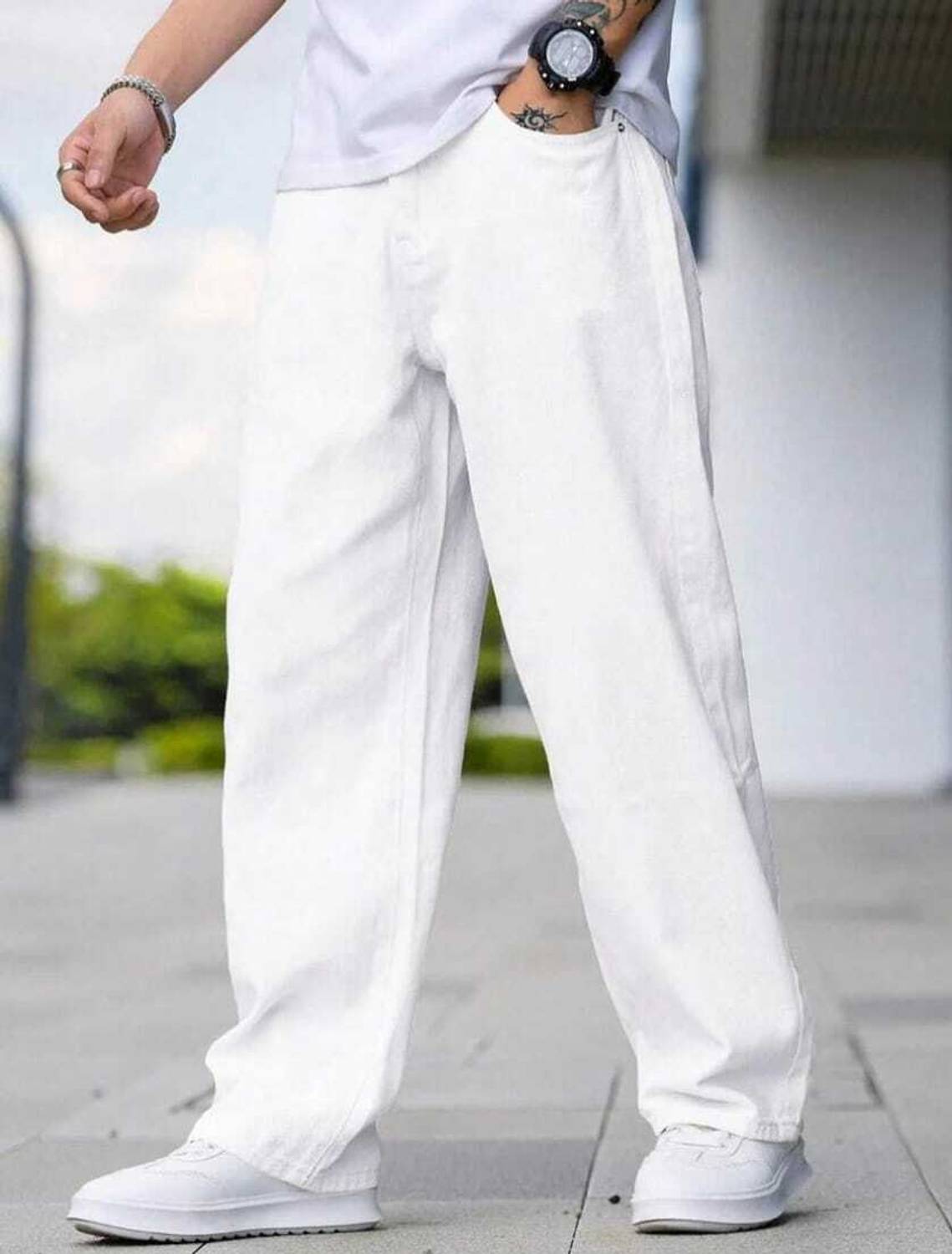 wearworld Loose Fit Men White Jeans - Image 4