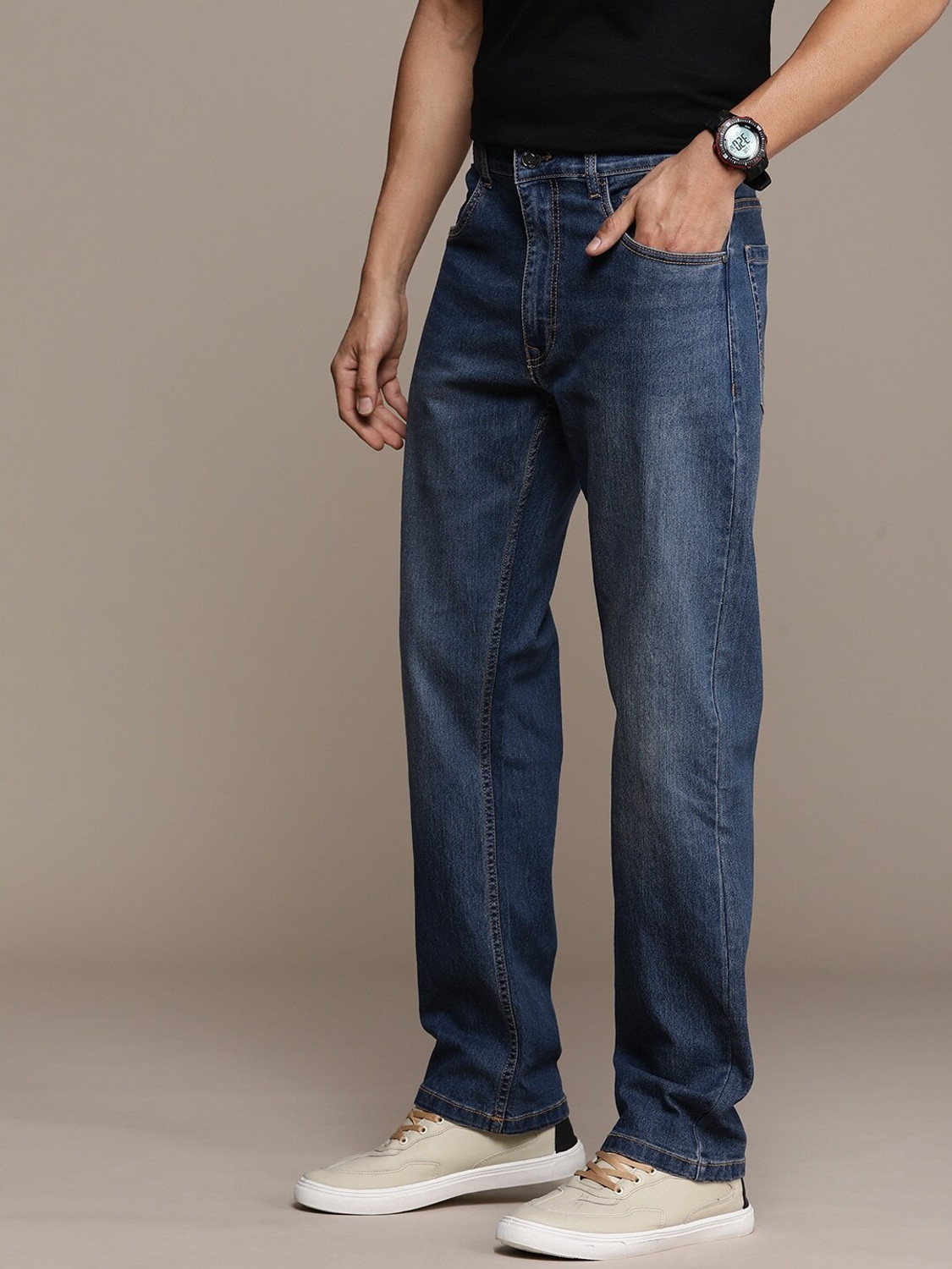 Image of WROGN Regular Men Light Blue Jeans