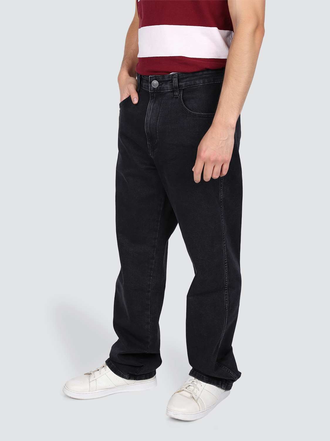 Image of Wrangler Straight Fit Men Black Jeans