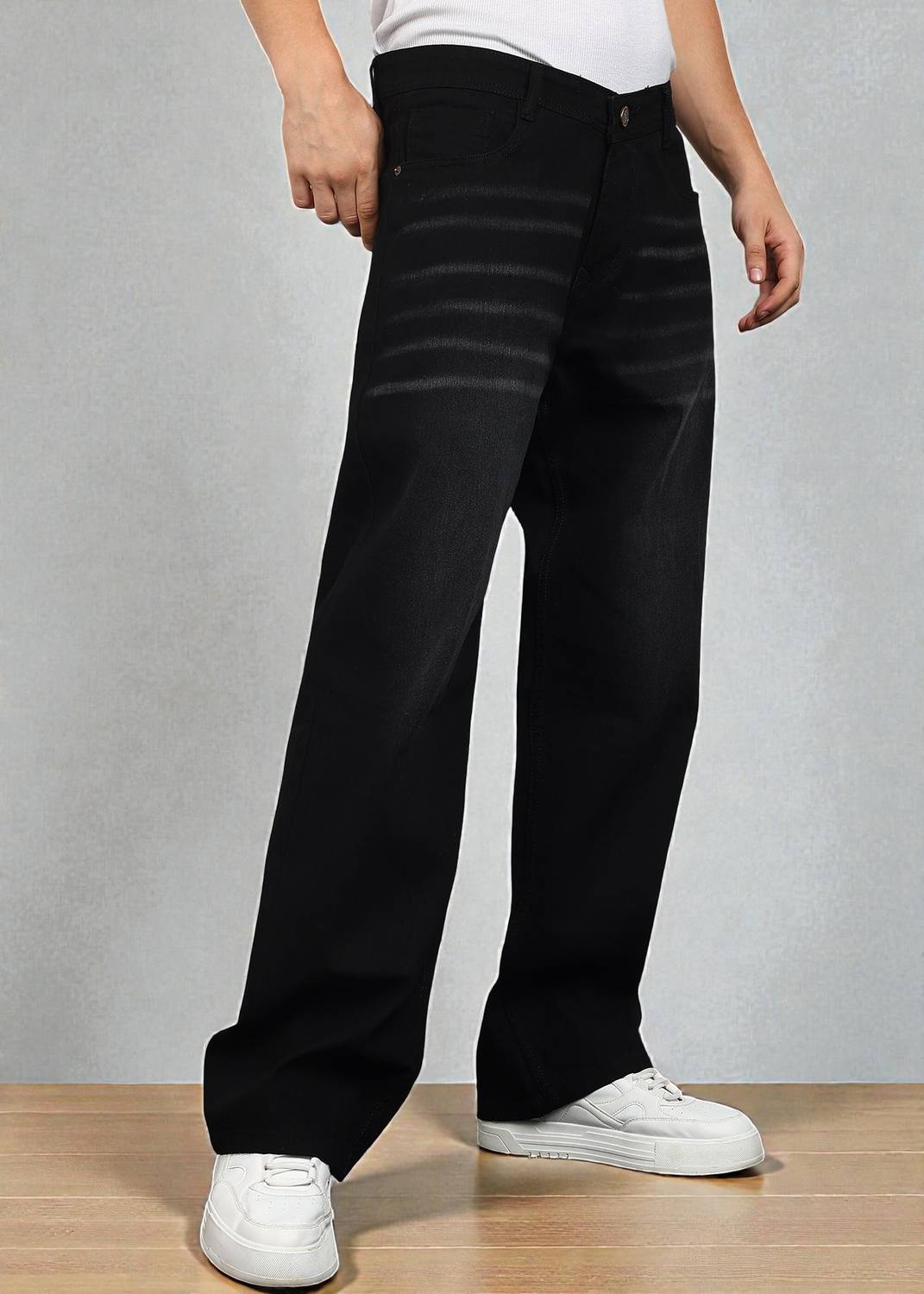 TRUE Loose Fit Men Black Jeans - Image 1