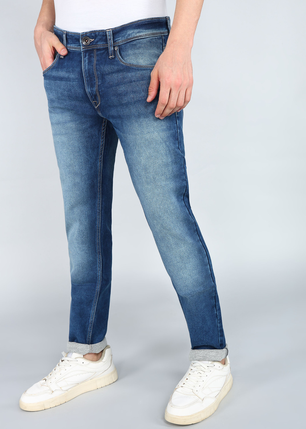 Image of Pepe Jeans Tapered Fit Men Blue Jeans