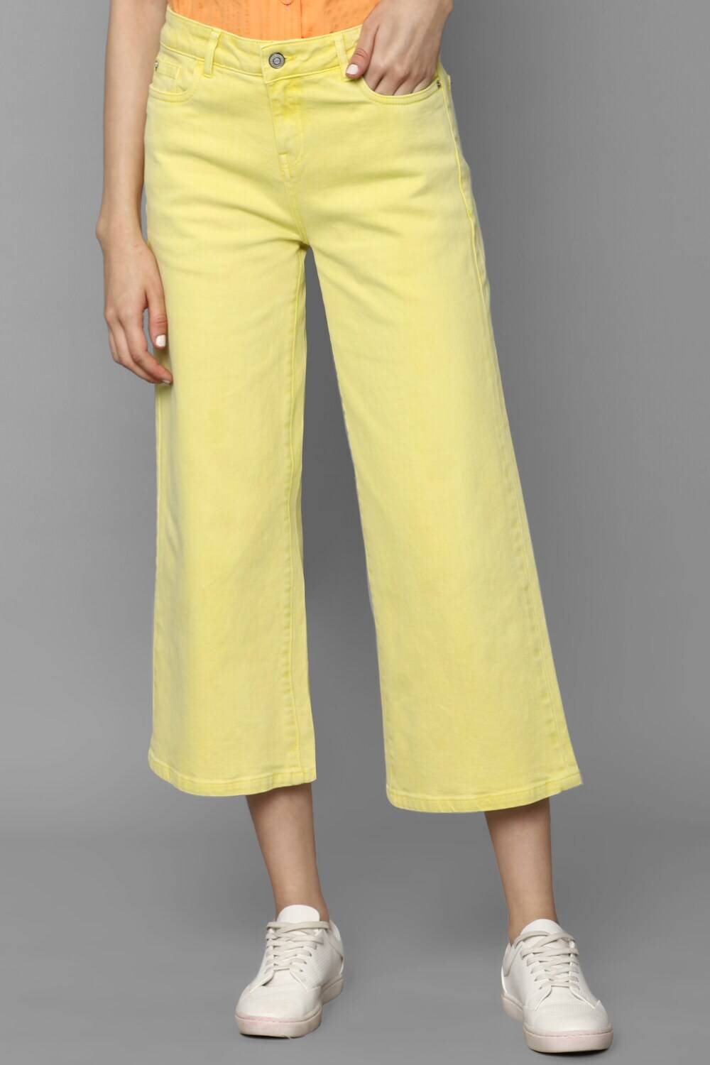 Allen Solly Flared Women Yellow Jeans
