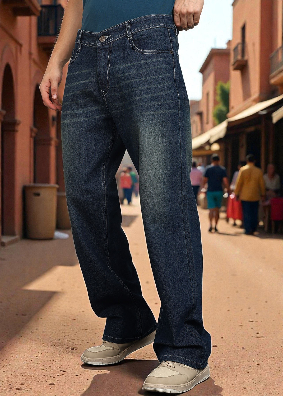 Image of TRUE FADES Loose Fit Men Blue Jeans