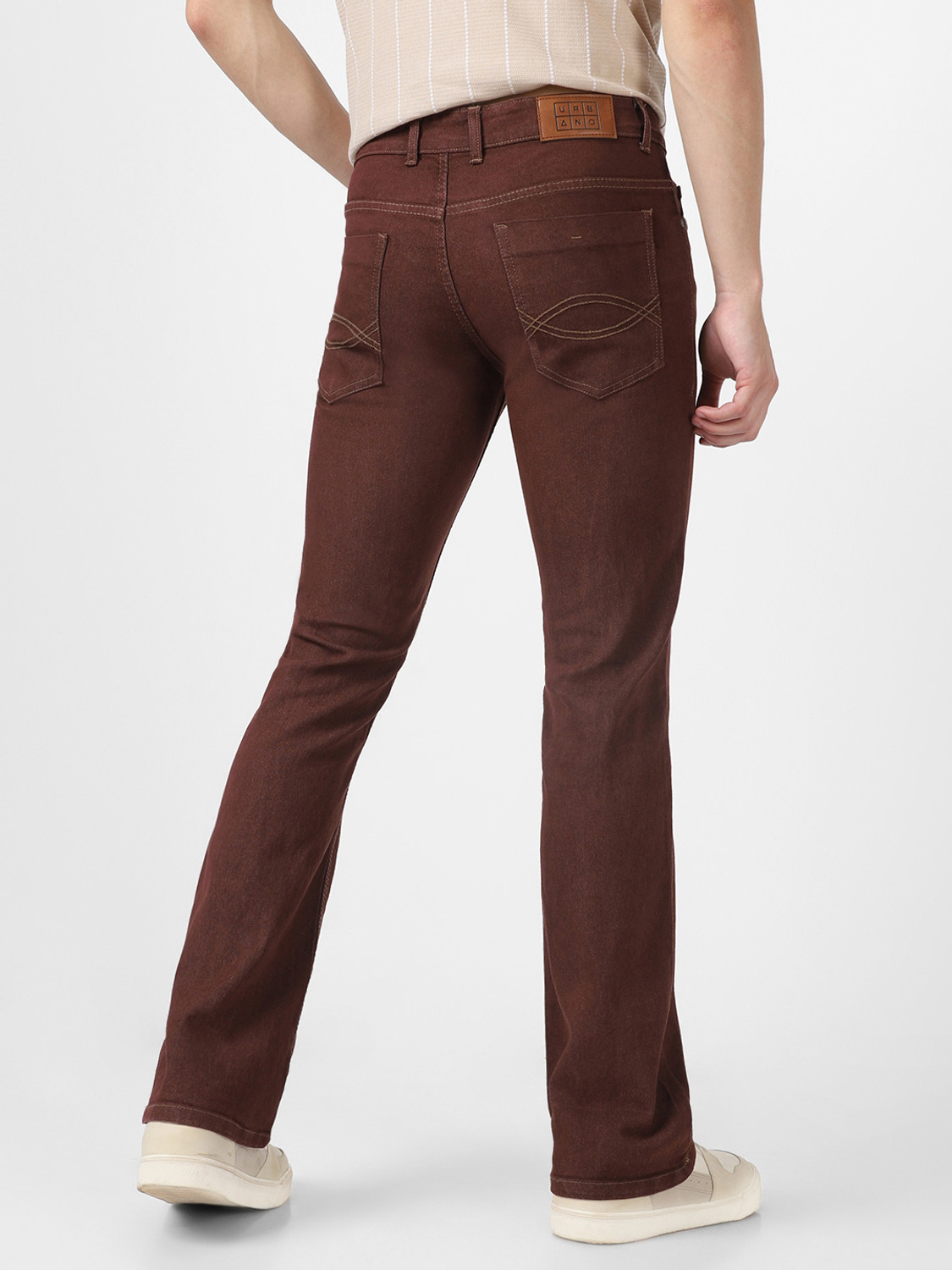 Image of Urbano Fashion Boot-Leg Men Brown Jeans