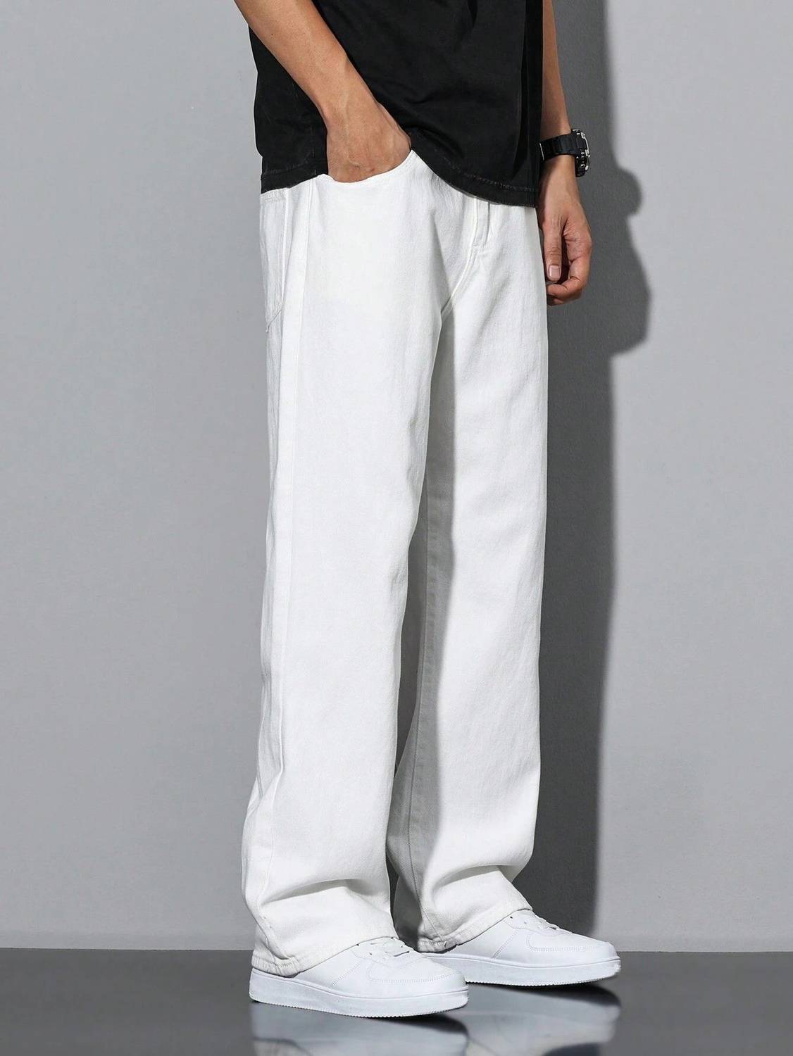 Denim Life Loose Fit Men White Jeans - Image 3