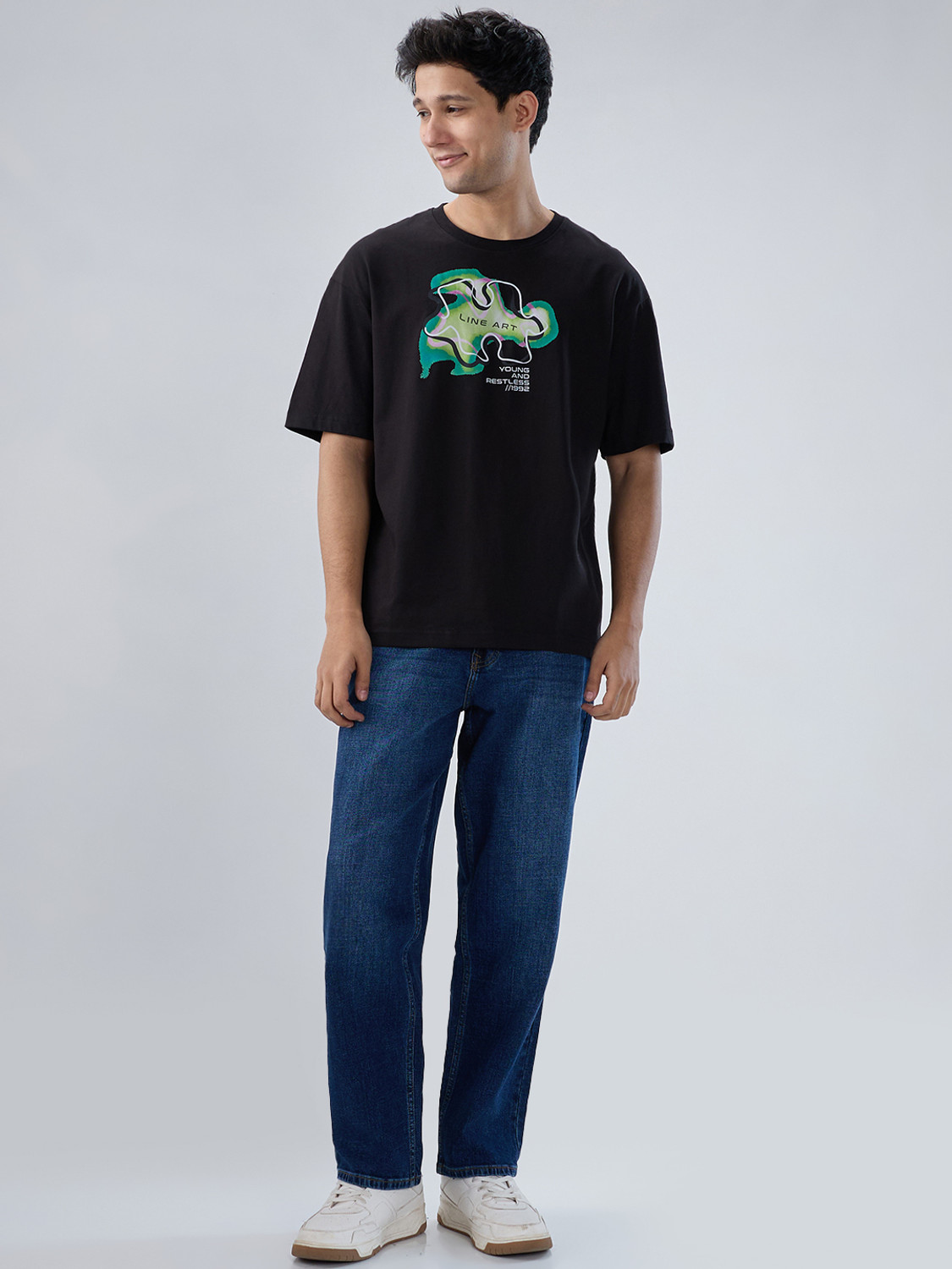 Image of Spykar Loose Fit Men Blue Jeans